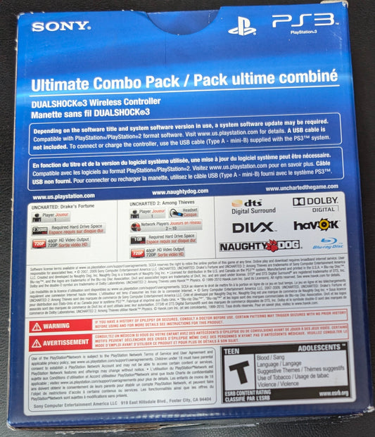 Brand New PlayStation 3 Uncharted 1 & 2 Ultimate Combo Pack + Metallic Blue Controller FACTORY SEALED