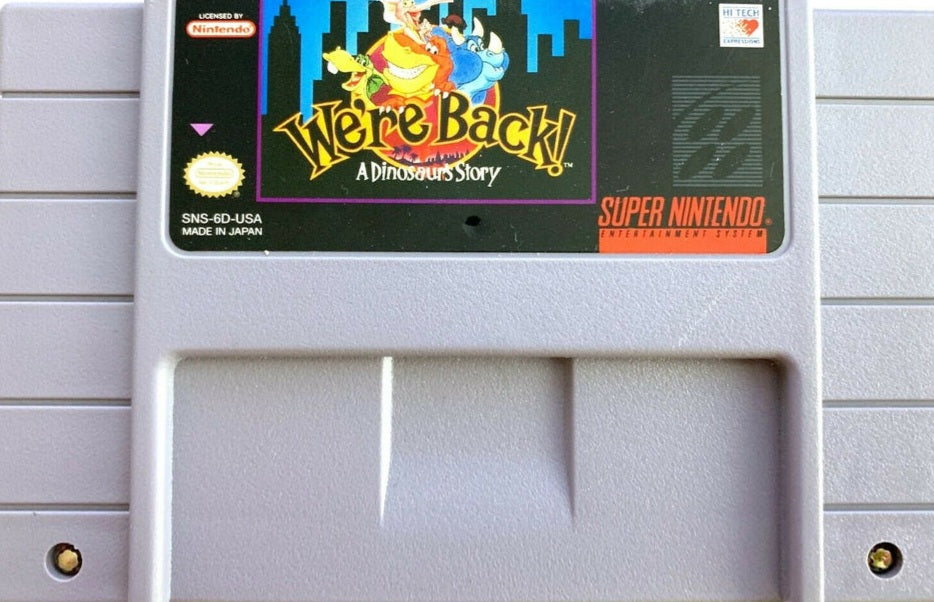 Were Back: A Dinosaur Story - Authentic SNES - 1994 Super Nintendo Ent. System NTSC Cartridge + Protector