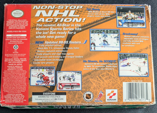 NHL Blades of Steel 99 Nintendo 64 (N64) – Complete in Box (CIB) with Manual & Protector – Excellent Condition