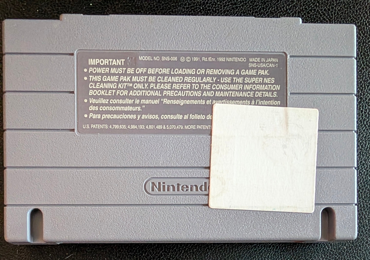 Cliffhanger โ Authentic Super Nintendo (SNES) โ 1993 Cartridge + Protection Sleeve