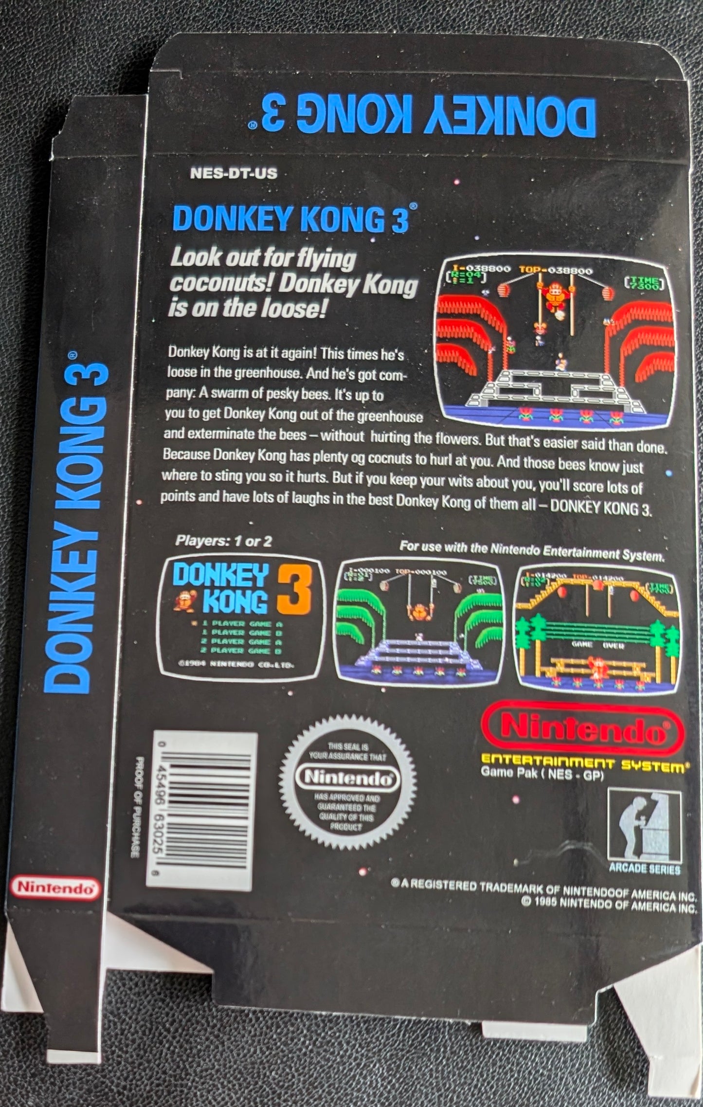 Donkey Kong 3 + BOX - 1986 Nintendo NES | Tested | Protection Sleeve