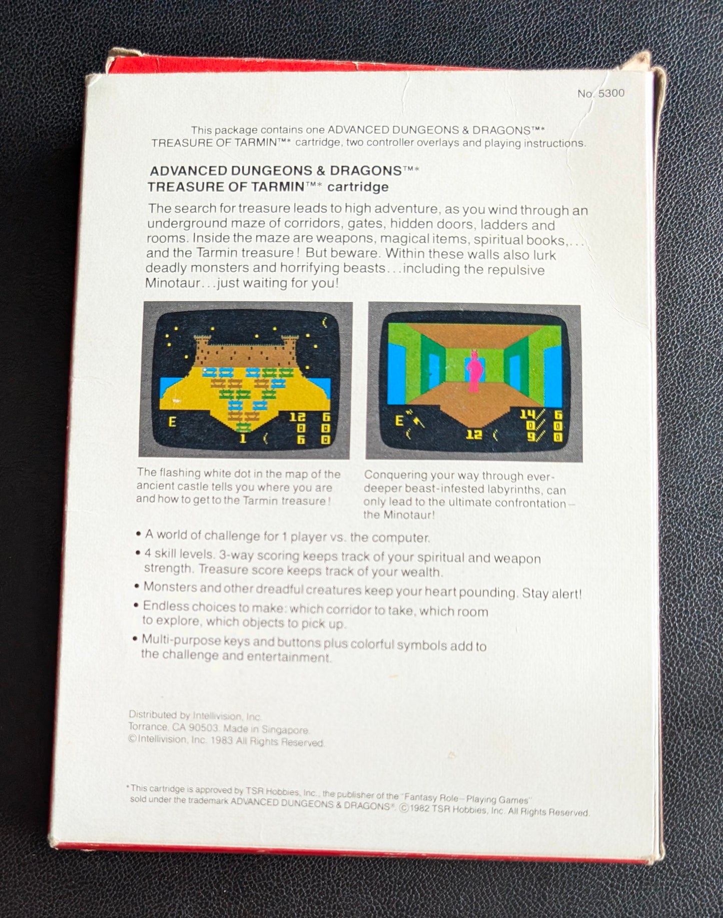 Advanced Dungeons & Dragons: Treasure of Tarmin (Intellivision) 1983 | Mattel Electronics | Complete Video Game + 2 Inlays