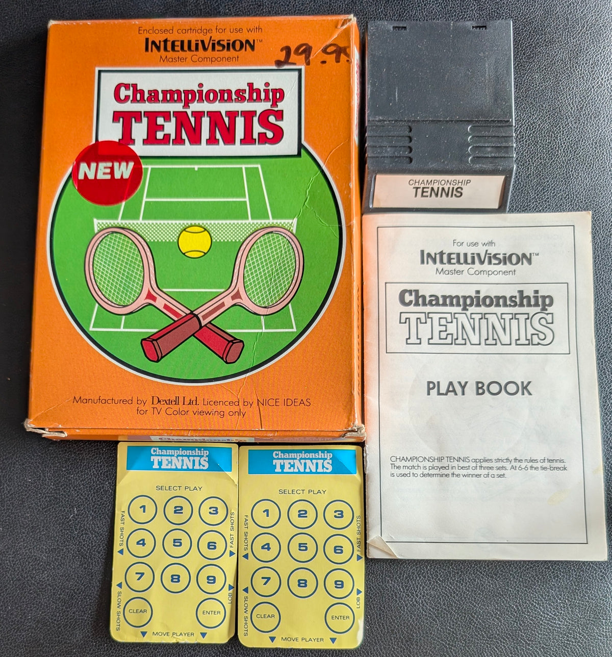 Championship Tennis (Intellivision) 1982 | Mattel Electronics | Complete Video Game + 2 Inlays