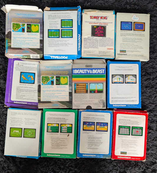 Intellivision Lot of 13 Boxes & Manuals | Mattel + M-Network | Vintage Game Collection