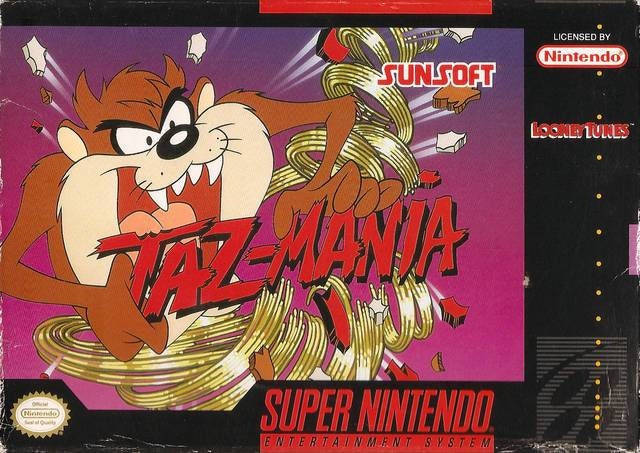 TAZ-MANIA CIB Authentic Box + Manual - SNES - Super Nintendo Ent. System 1992 NTSC/PAL Cartridge + Plastic Protector GREAT SHAPE