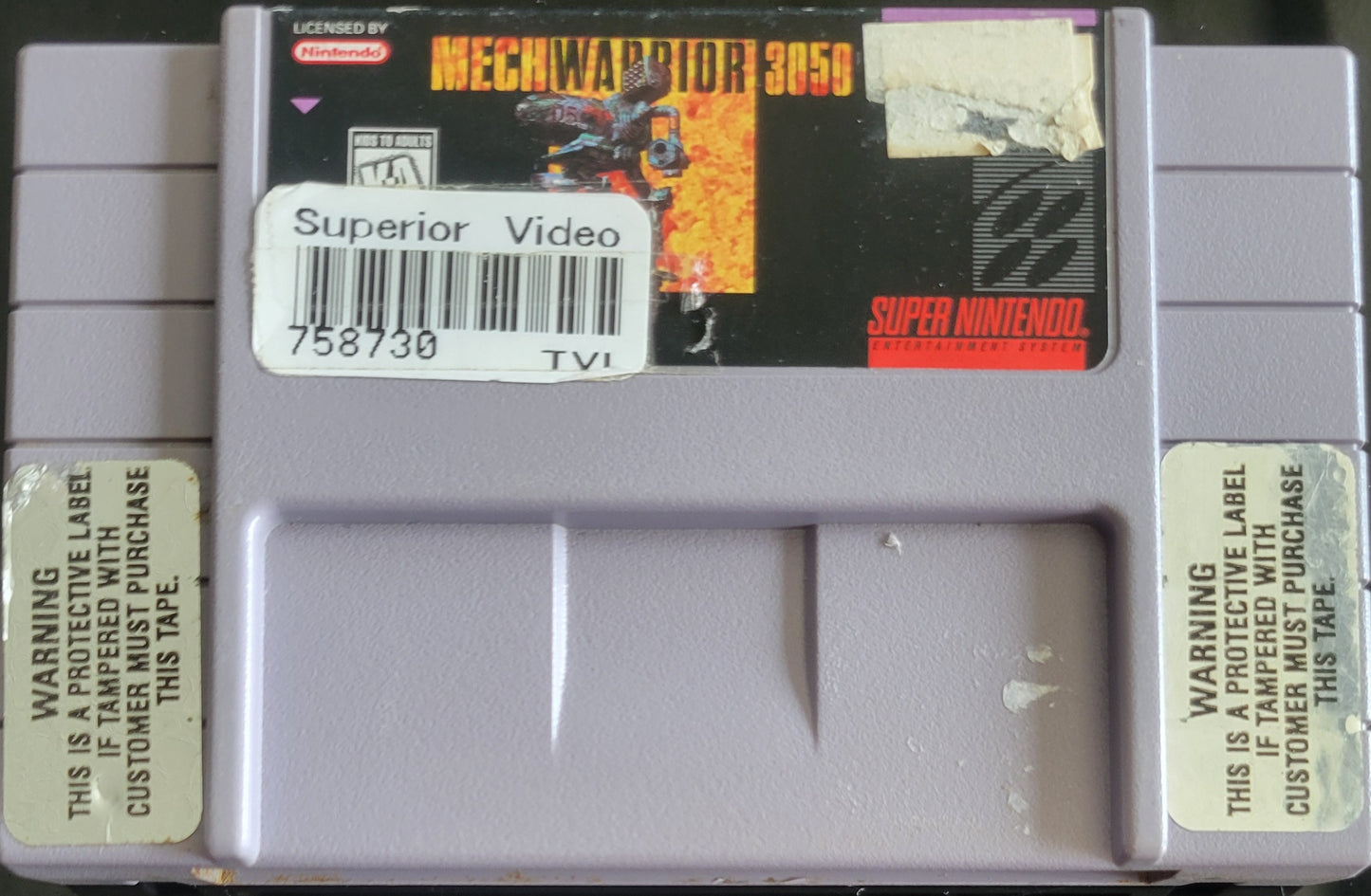 Mech Warrior 3050 - Authentic SNES - Super Nintendo Ent. System 1995 NTSC Cartridge + Protector