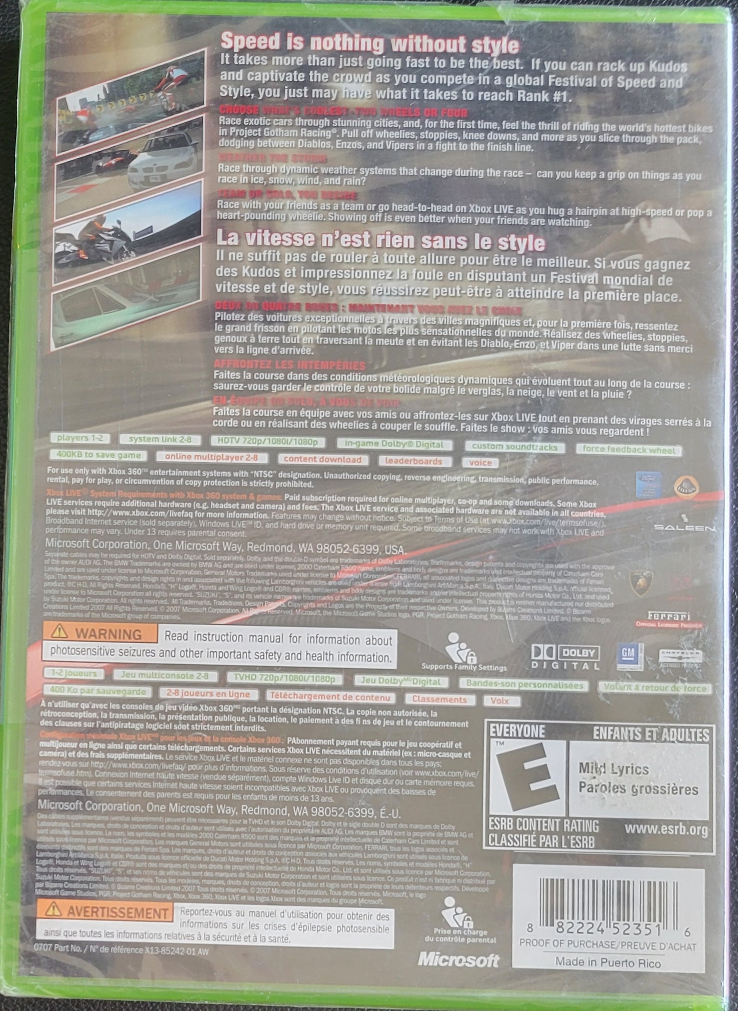 SEALED Project Gotham Racing 4 - (NEW) - Microsoft XBOX 360 - GREAT SHAPE
