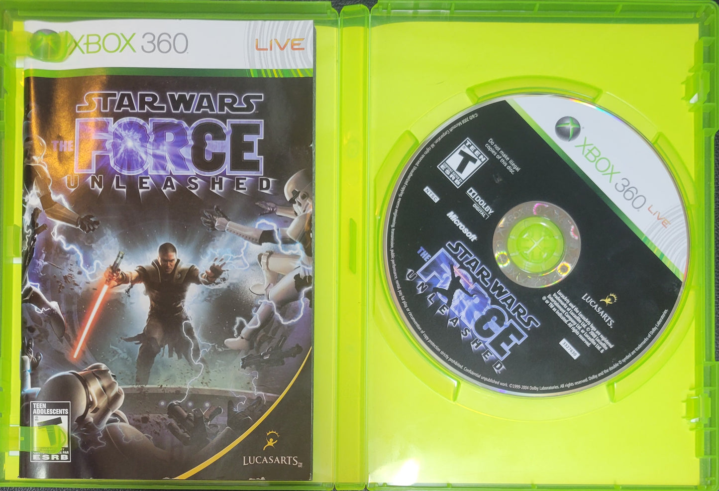 Star Wars Force Unleashed *Platinum Hits* - (CIB) - Microsoft XBOX 360 - Pre-Owned Like New CLEAN DISC