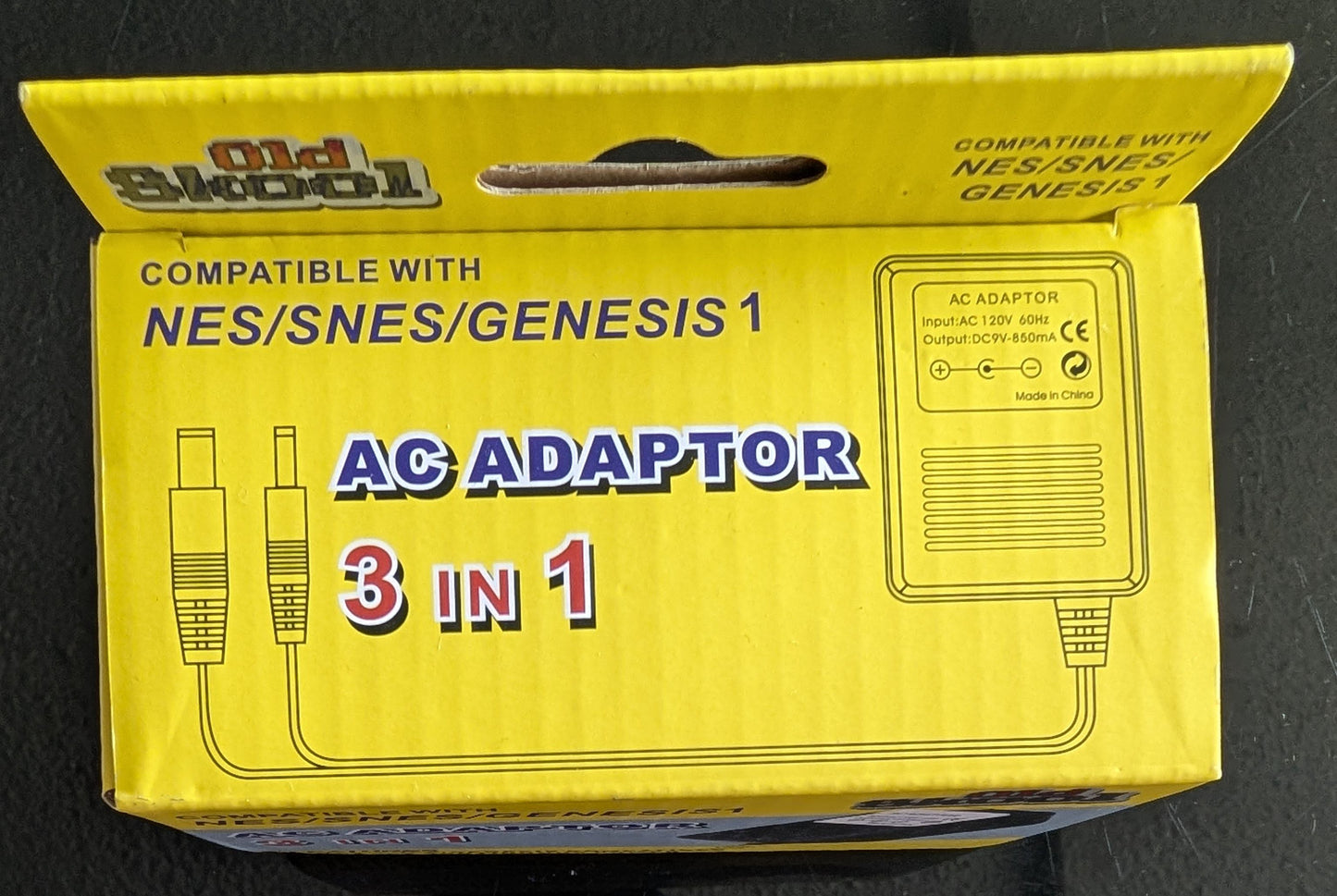 Old Skool 3-in-1 Power Cable | NES SNES Genesis Model 1 | Retro Console Power Adapter