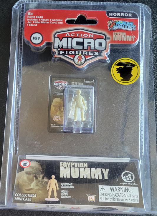 Action Micro Figures: Egyptian Mummy + Collector’s Case (Horror #167) – Brand New / Factory Sealed