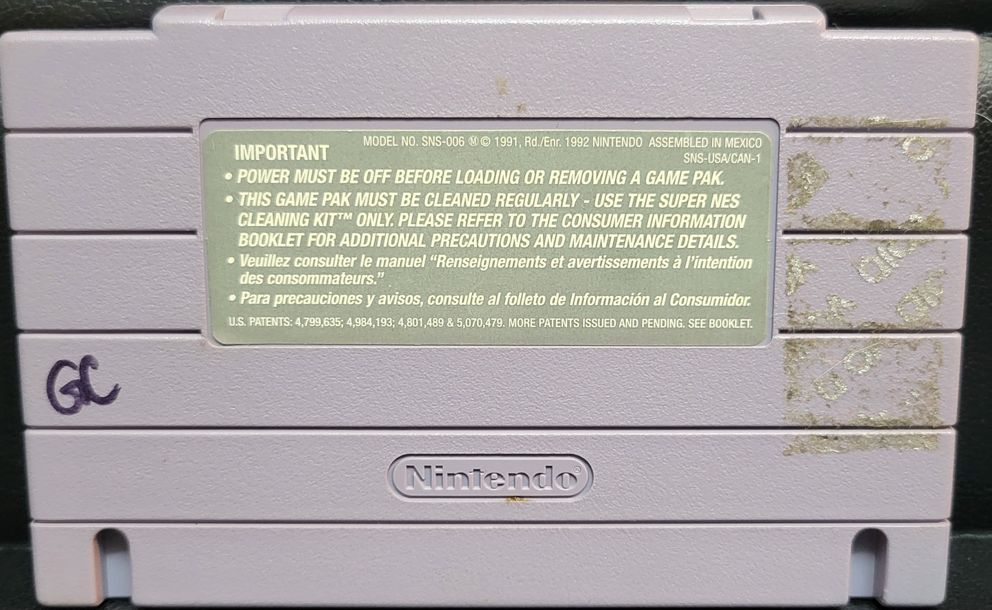 1996 Ms. Pac Man Authentic SNES Cartridge (Super Nintendo Ent. System) Plus Platic Protector