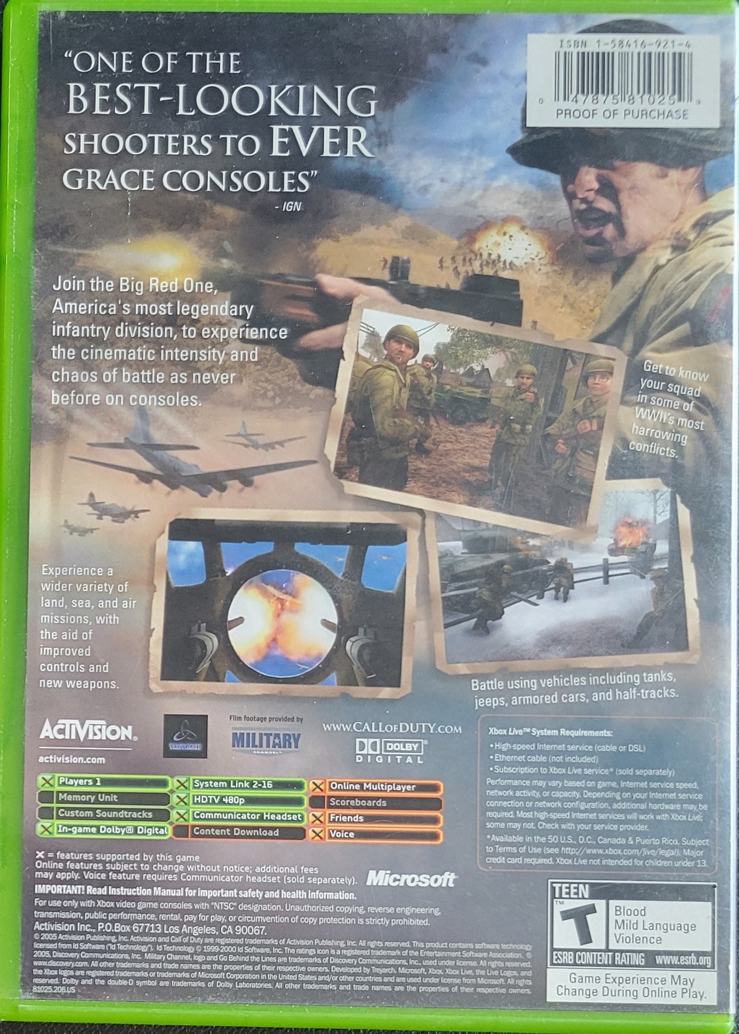 Call Of Duty 2: Big Red One (CIB) OG Microsoft XBOX Pre-Owned Great Shape Tested & Working CLEAN DISC