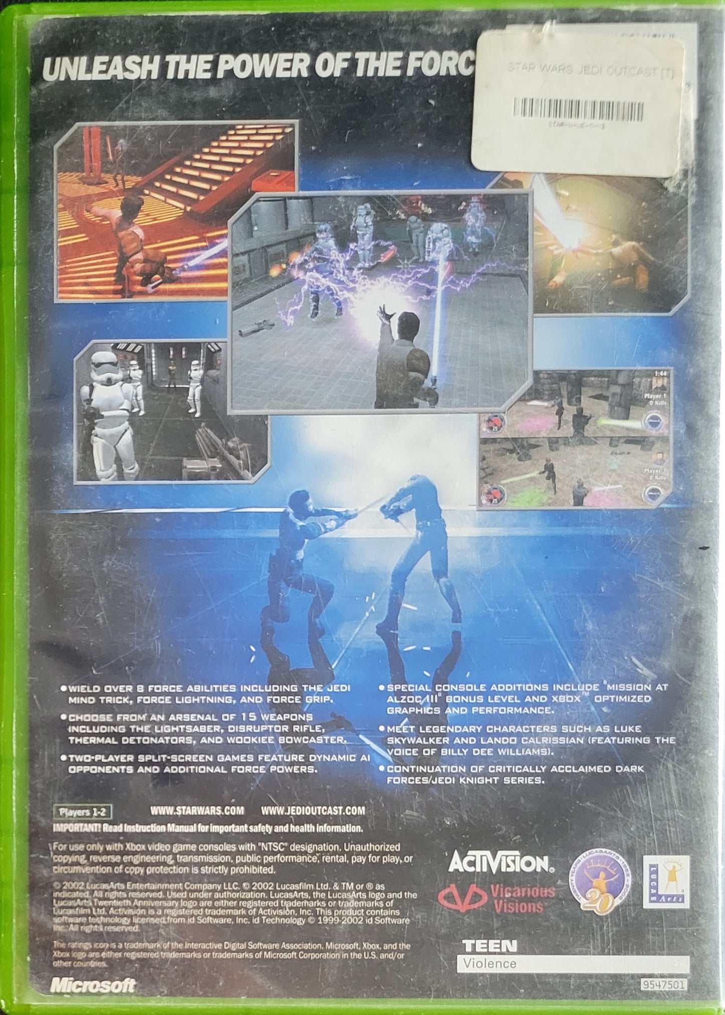 Star Wars: Jedi Outcast - (CIB) OG Microsoft XBOX Pre-Owned Great Shape Tested & Working CLEAN DISC