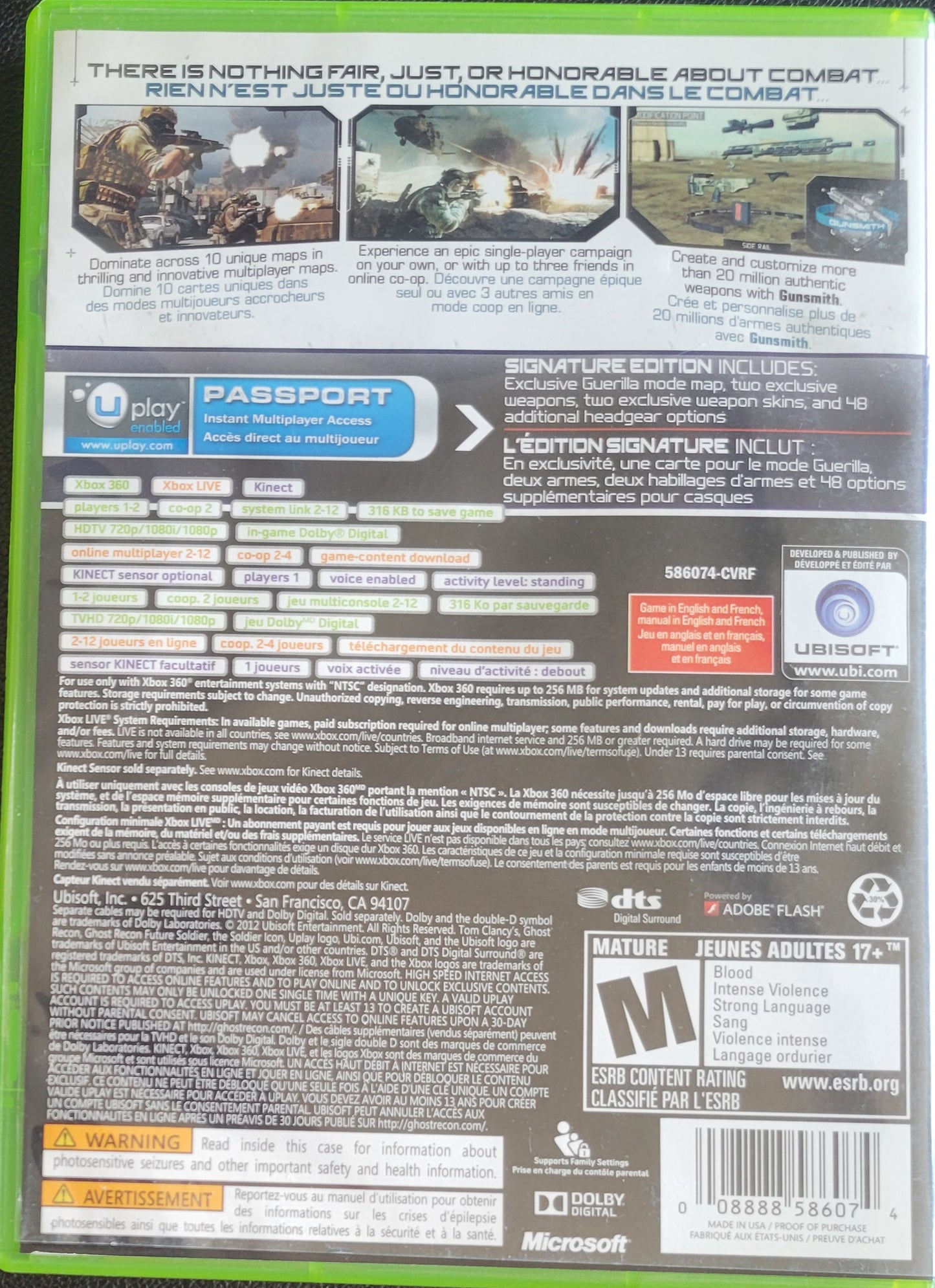 Ghost Recon: Future Soldier Signature Edition - (CIB) - Microsoft XBOX 360 - Pre-Owned Like New CLEAN DISC
