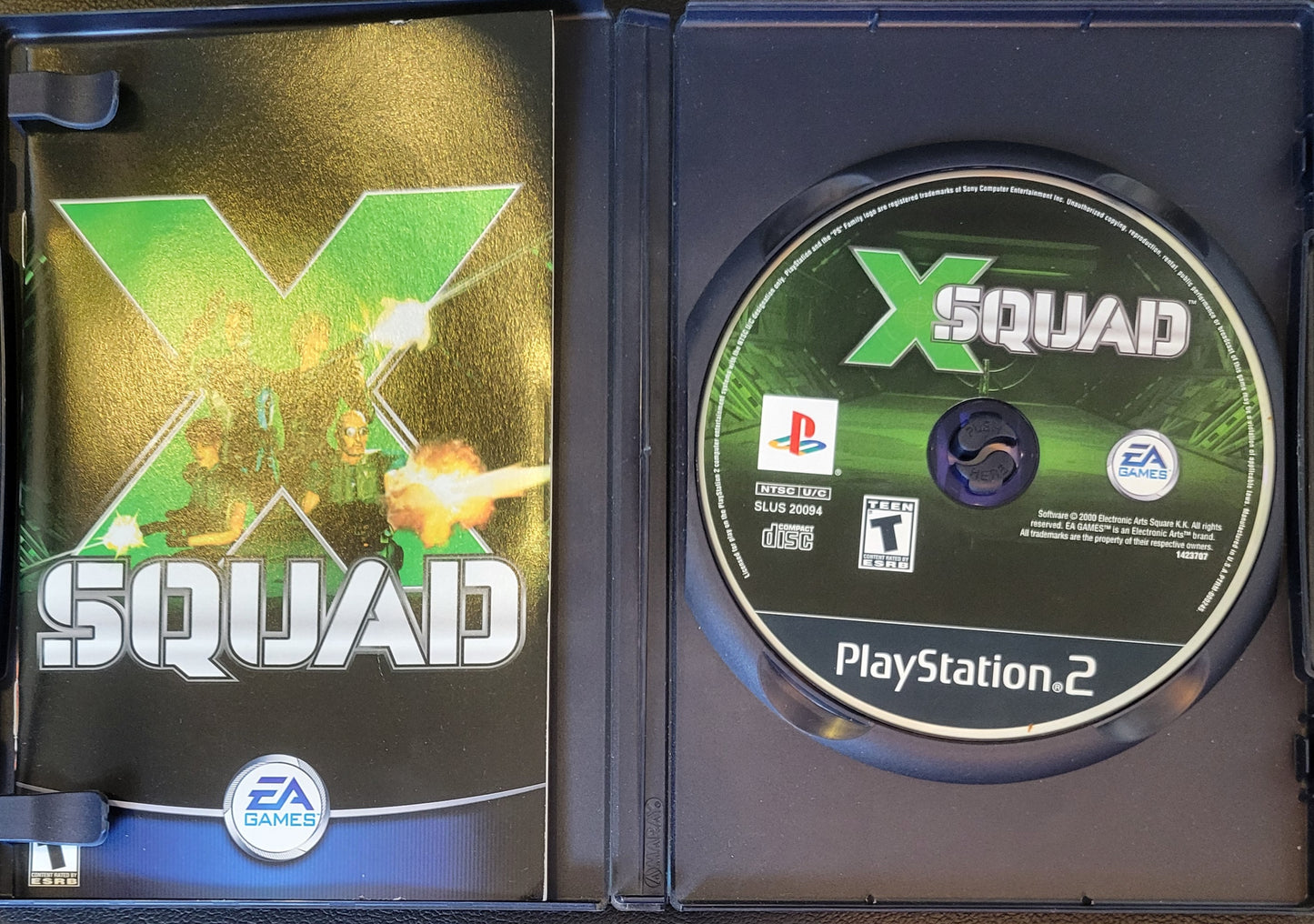 RARE X-Squad Early Release Purple CD ROM Copy - Sony PlayStation 2 PS2 (CIB) Pre-Owned Tested & Working Great Shape!