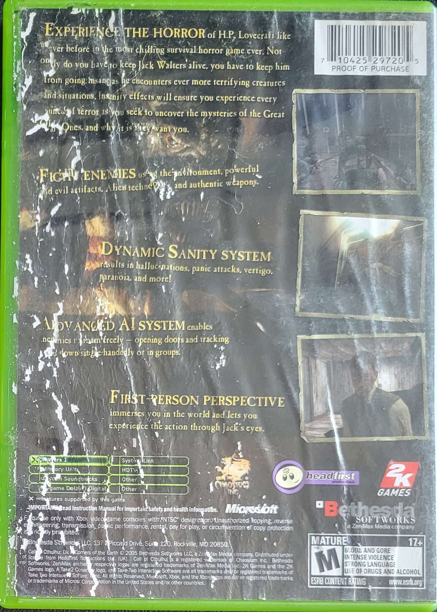 Call Of Cthulhu: Dark Comes To The Earth - (CIB) OG Microsoft XBOX Pre-Owned Great Shape Tested & Working CLEAN DISC