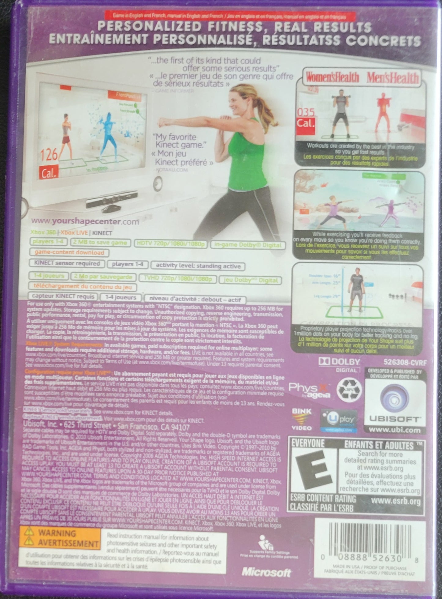 Your Shape: Fitness Evolved - (CIB) - Microsoft XBOX 360 - Pre-Owned Like New CLEAN DISC