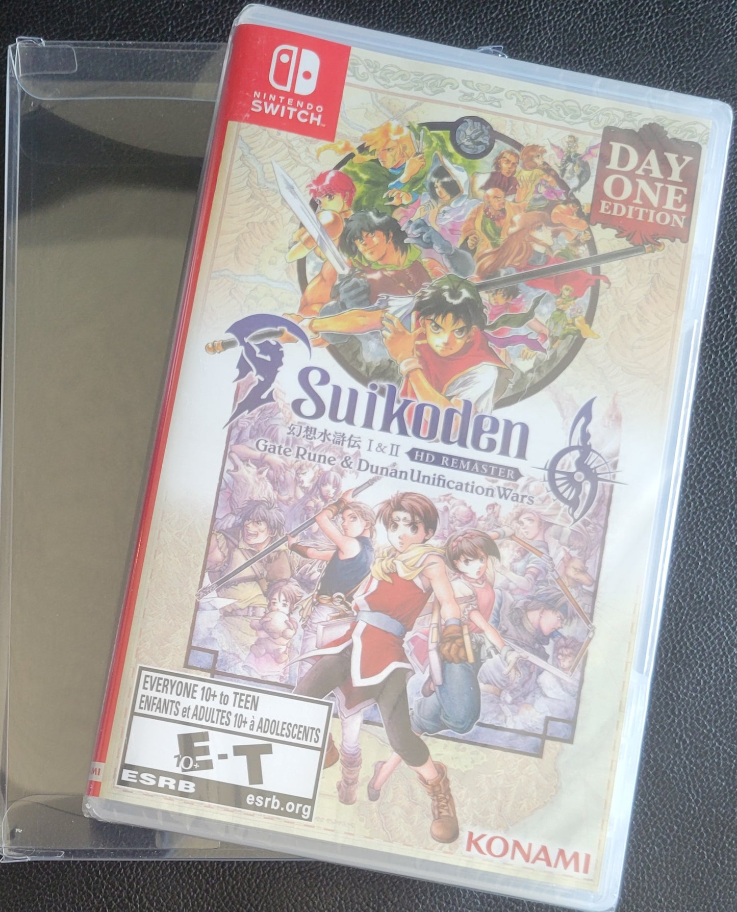 Suikoden I & II HD Remaster + Gate Rune & Dunan: Unification Wars *Day One Edition* – Factory Sealed – Nintendo Switch (2019) + Plastic Protection Sleeve