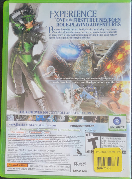 Enchanted Arms - (CIB) - Microsoft XBOX 360 - Re-Sealed Like New CLEAN DISC