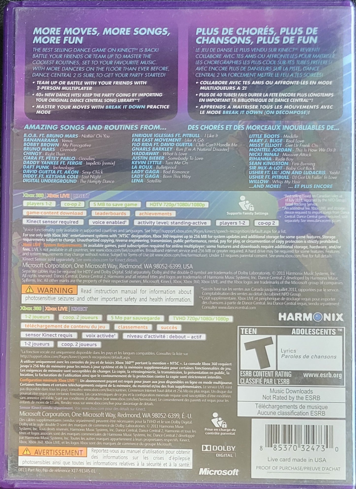 Dance Central 2 SEALED Or CIB - Microsoft XBOX 360 Tested & Working Like New