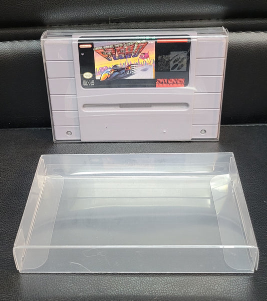 1991 F-ZERO SNES Authentic Cartridge (Super Nintendo Entertainment System) Classic Arcade Game Great Original Condition Plus Plastic Protector