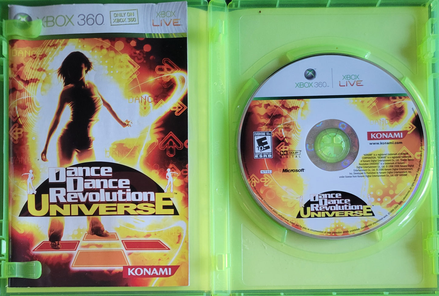 Dance Dance Revolution Universe 1 & 2 - (CIB) - Microsoft XBOX 360 - Pre-Owned Like New CLEAN DISC
