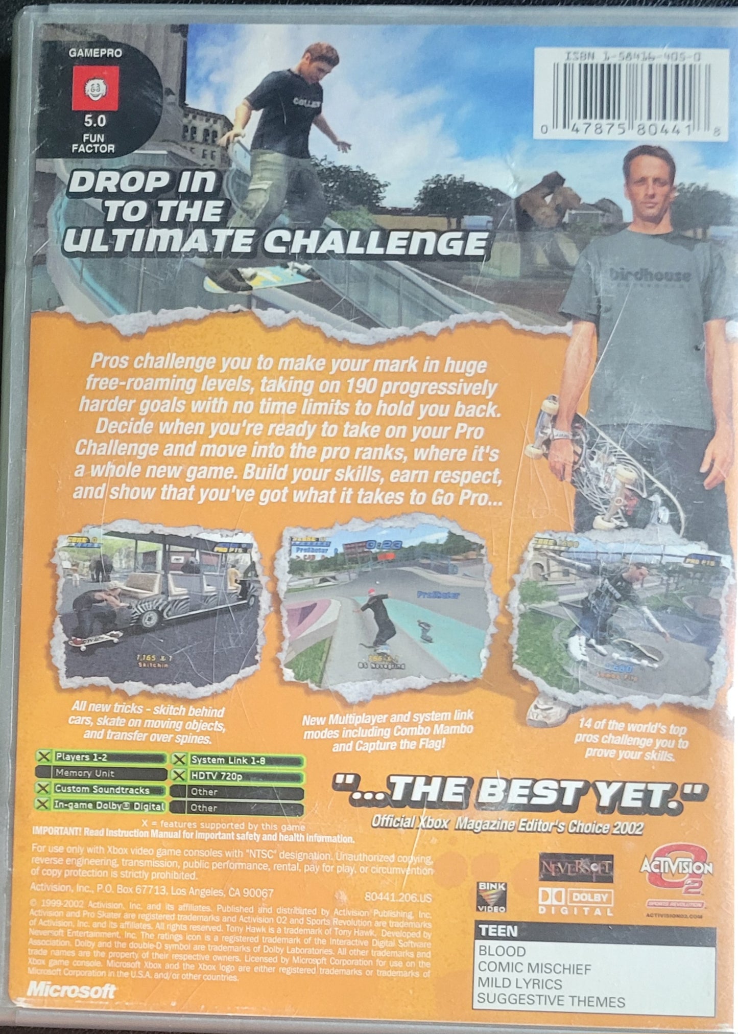 Tony Hawks Pro Skater 4 *Platinum Hits* - (CIB) OG Microsoft XBOX Pre-Owned Great Shape Tested & Working CLEAN DISC