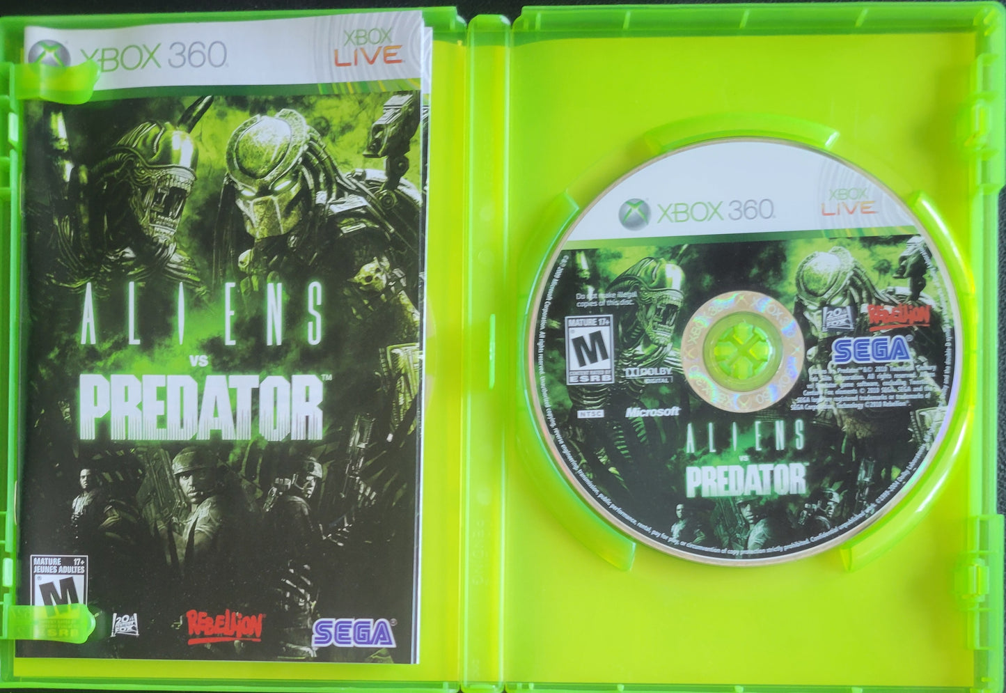 Aliens Vs Predator - (Mint CIB) - Microsoft XBOX 360 - Pre-Owned Like New CLEAN DISC