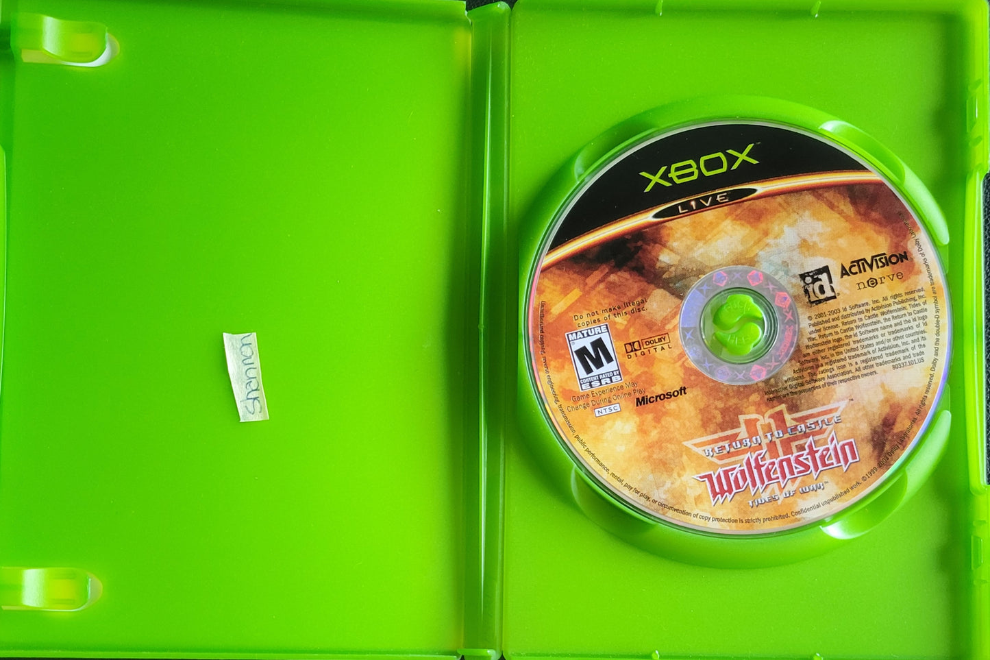 Wolfenstein - (CIB) OG Microsoft XBOX Pre-Owned Great Shape Tested & Working CLEAN DISC