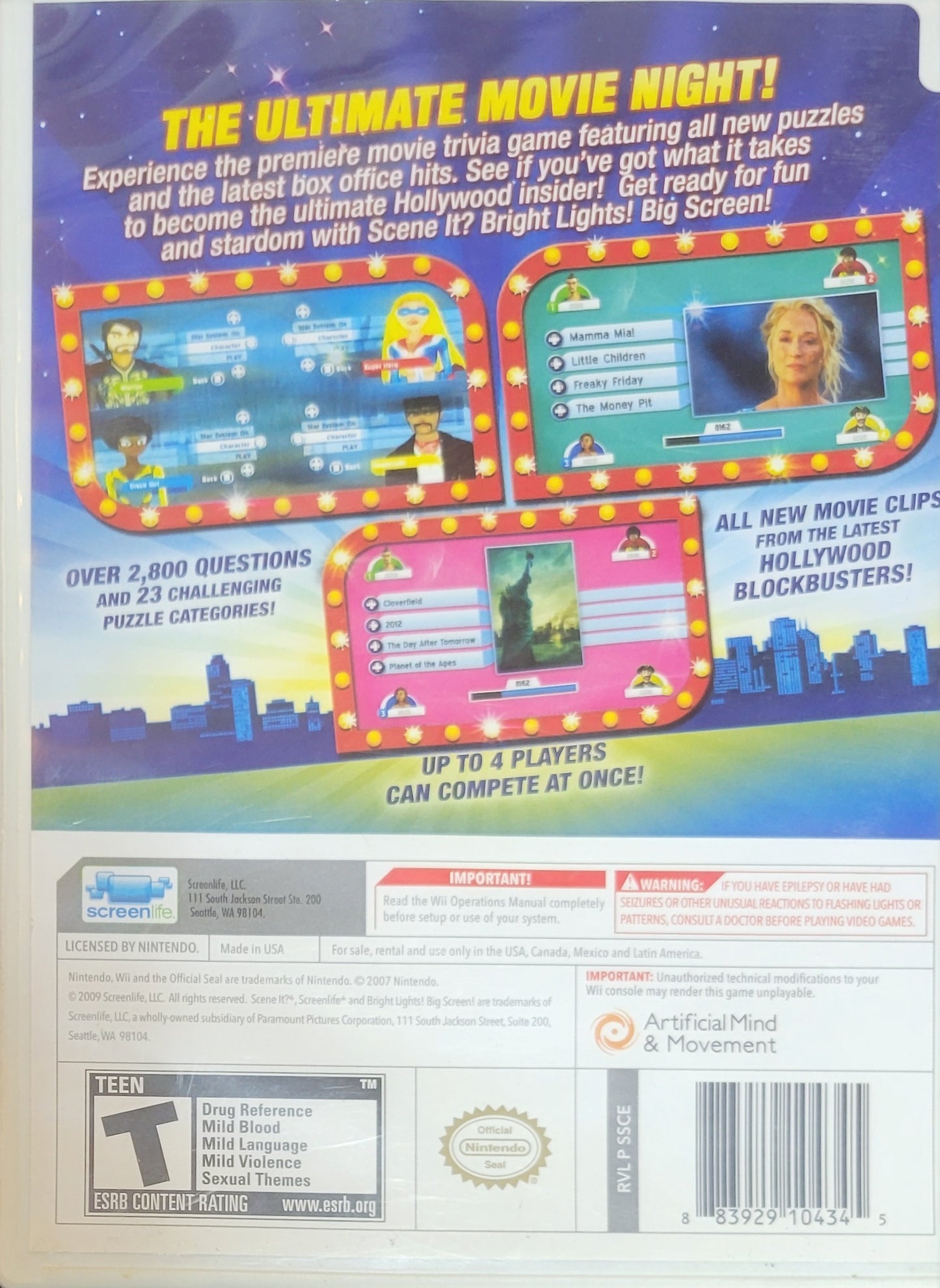 Scene It? – 2007 Nintendo Wii CIB – RE-SEALED + Clean Disc