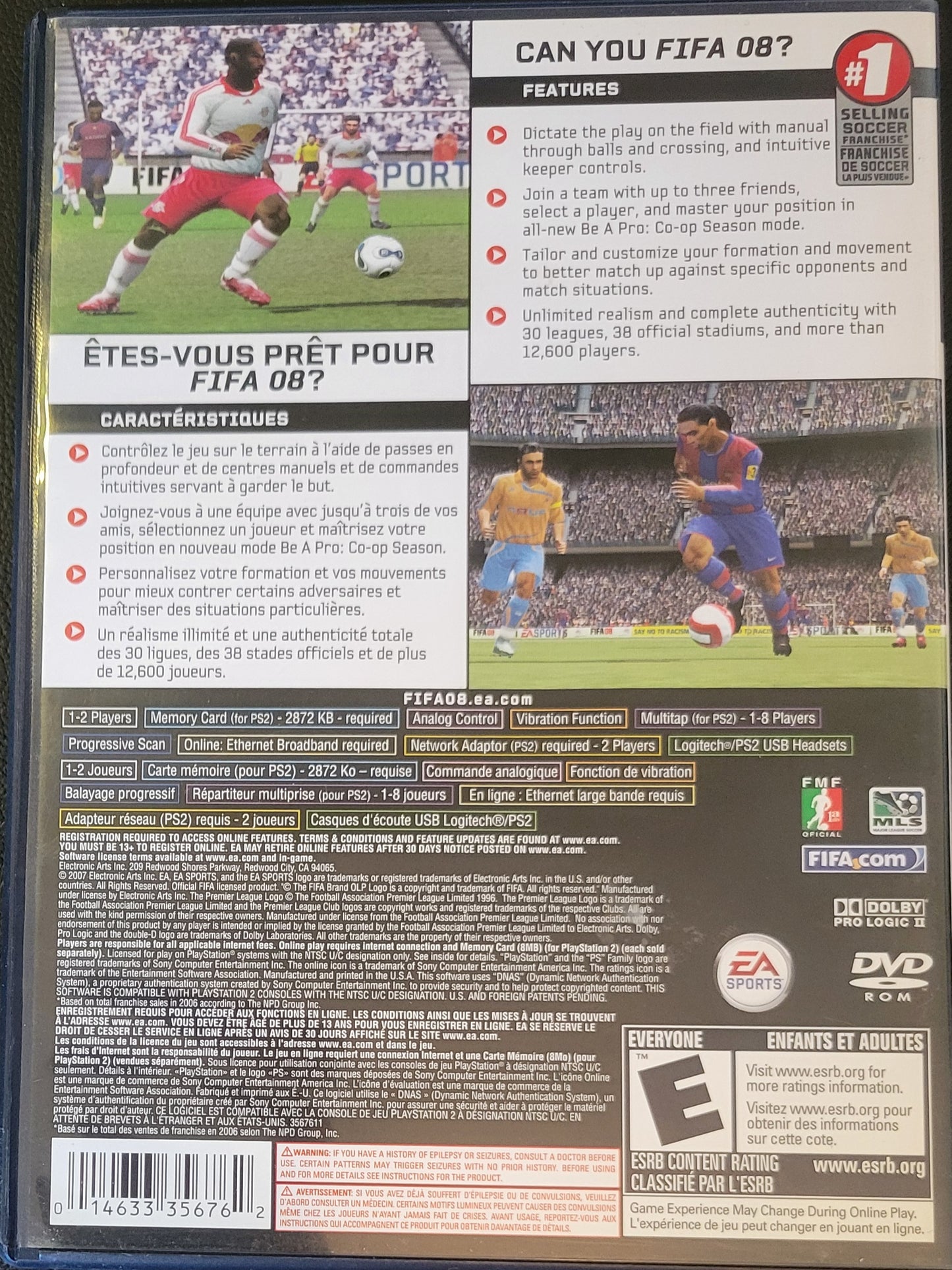 FIFA 08 Soccer - Sony PlayStation 2 PS2 Pre-Owned (CIB) Tested & Working MINT
