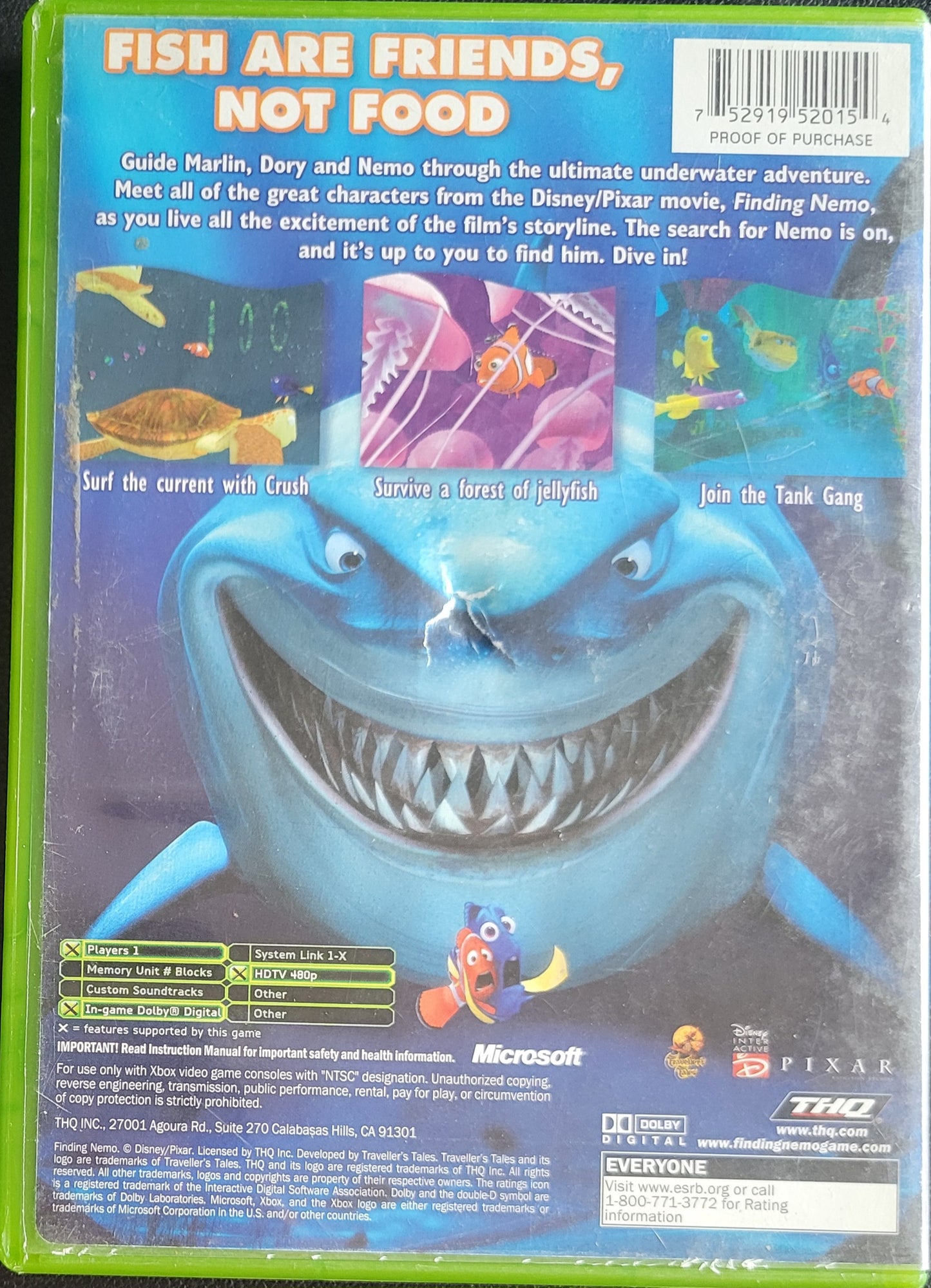 Finding Nemo *Kids Game* - (CIB) OG Microsoft XBOX Pre-Owned Great Shape Tested & Working CLEAN DISC