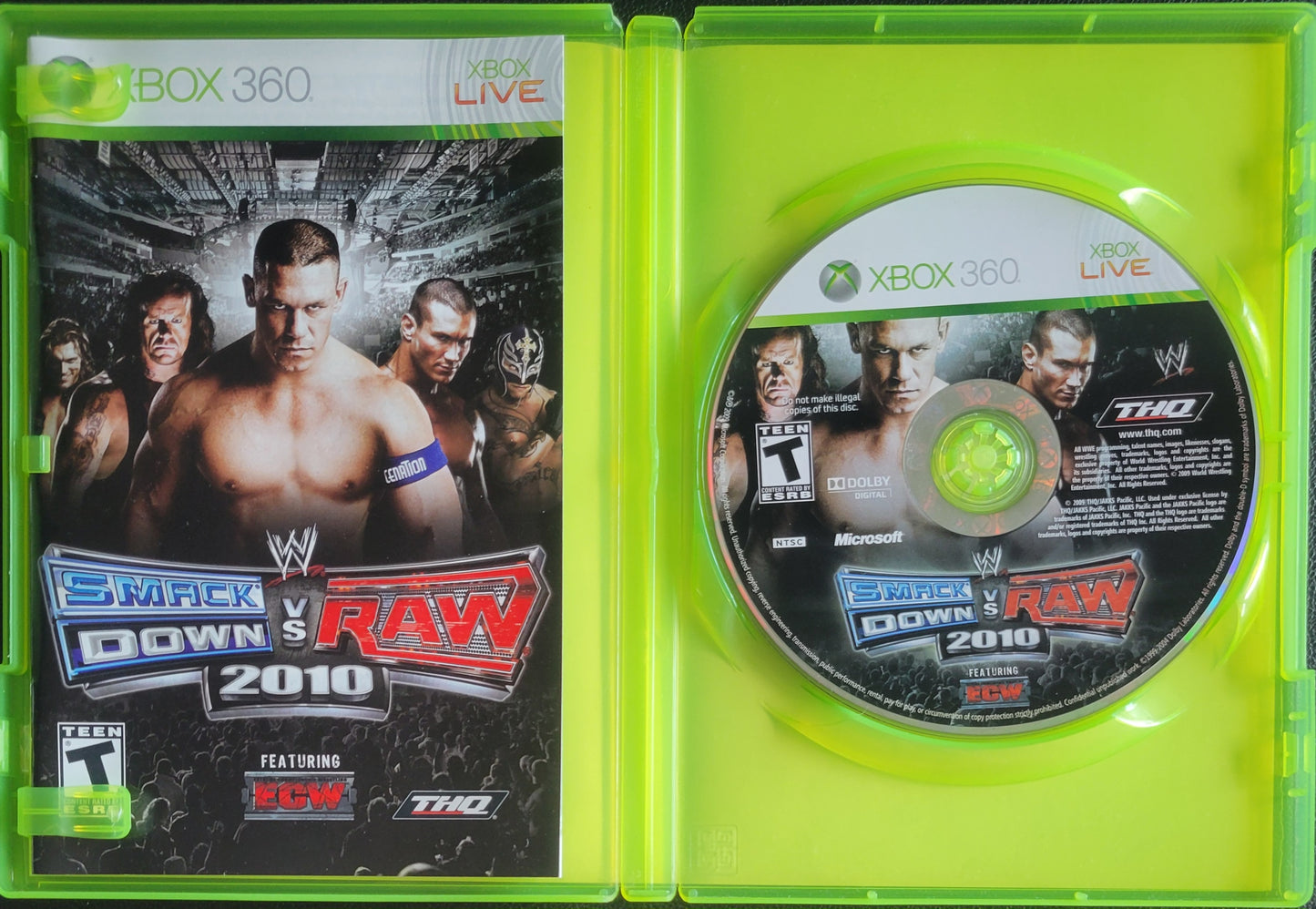 Smackdown Vs Raw 2010 Feat. ECW - (CIB) - Microsoft XBOX 360 - Pre-Owned Like New CLEAN DISC