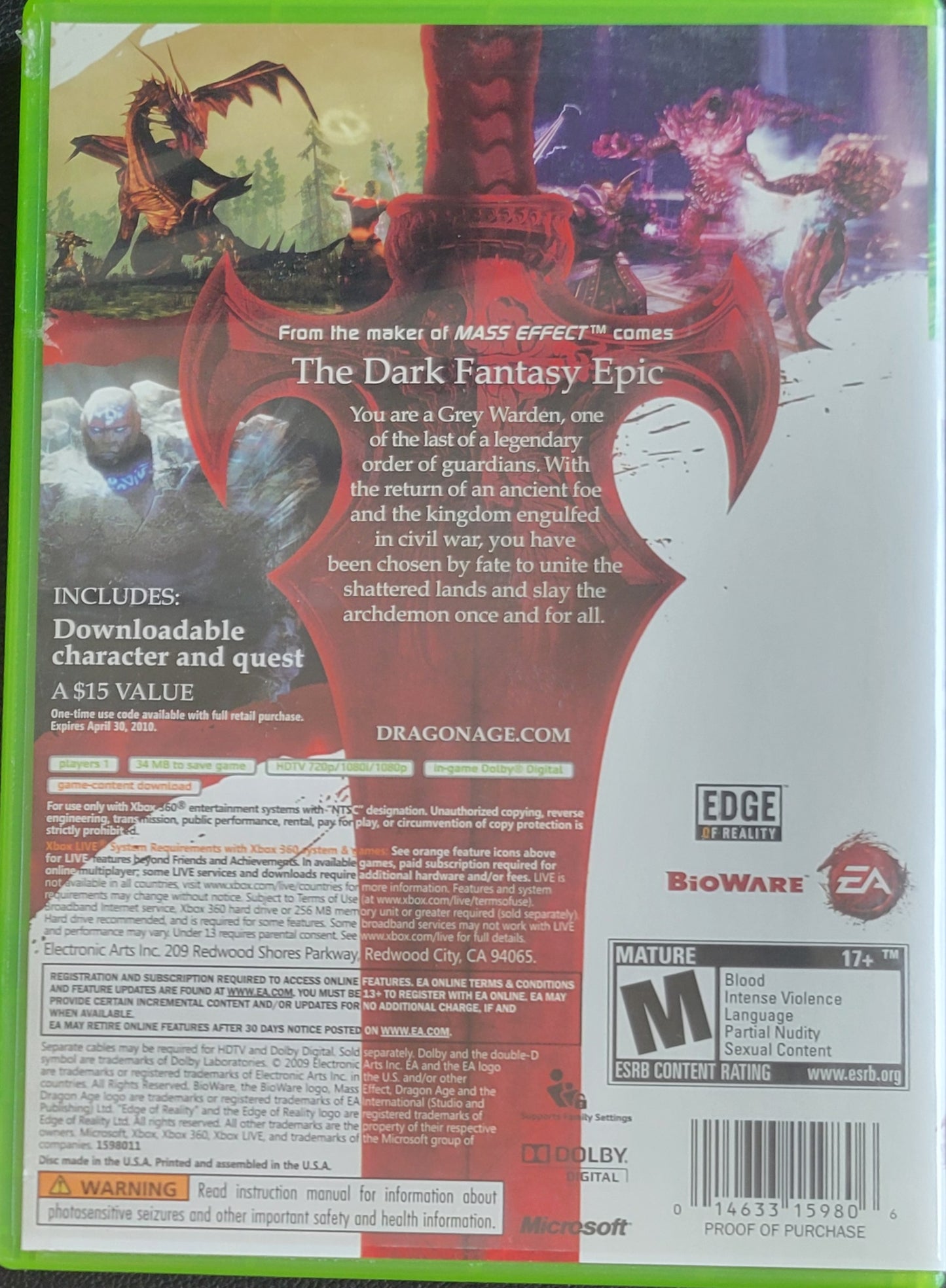 Dragon Age Origins *Ultimate Edition* - (CIB) - Microsoft XBOX 360 - Pre-Owned MINT