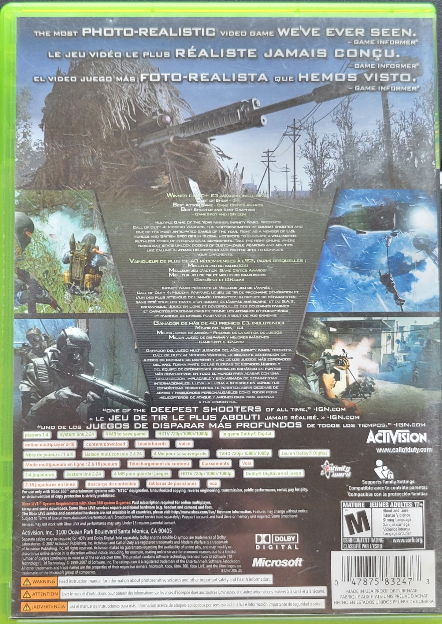 RARE Microsoft Company Store Purchase! Call Of Duty 4: Modern Warfare - Microsoft XBOX 360 - CIB Pre-Owned Great Shape Tested & Working