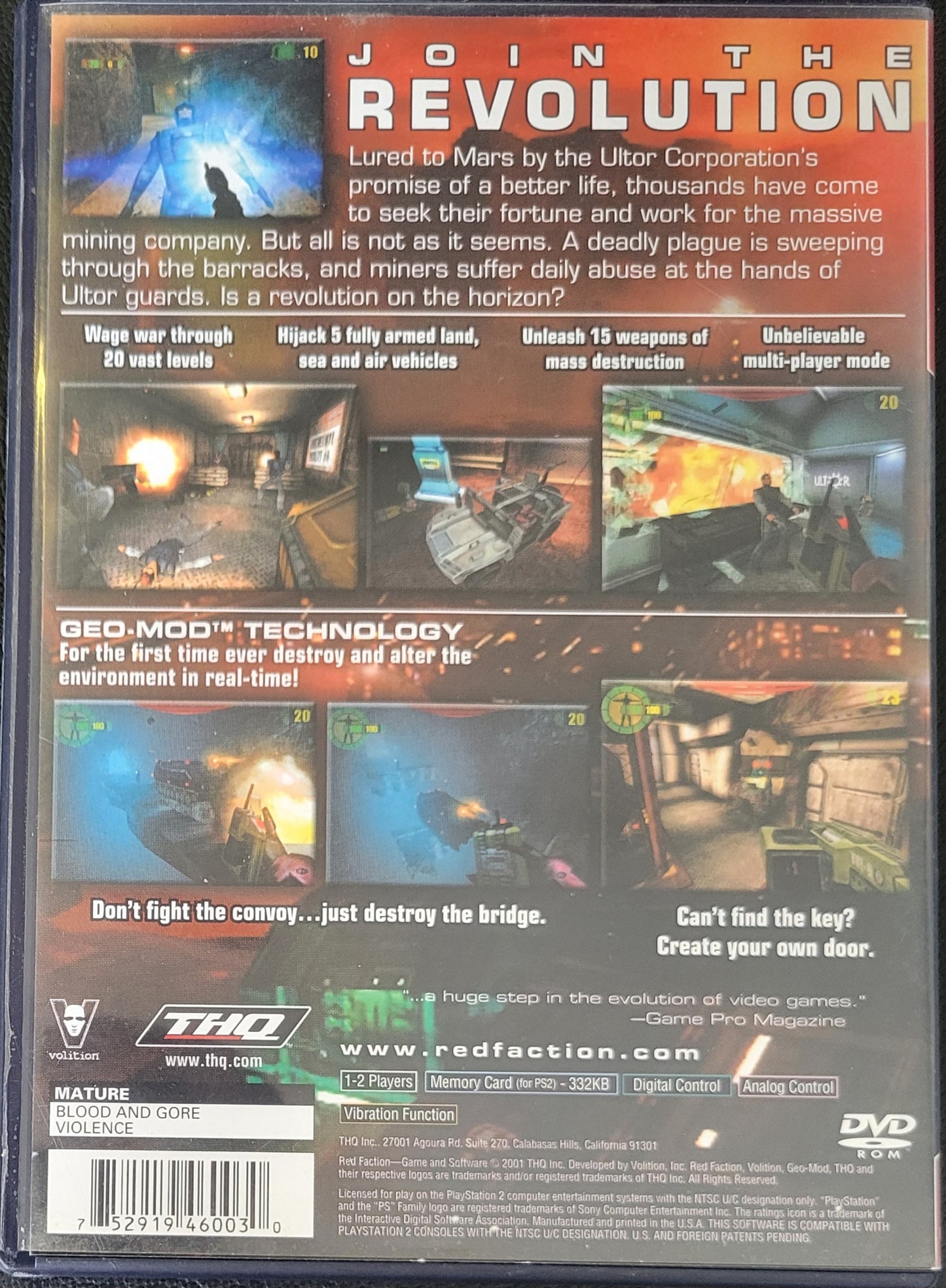 Red Faction Greatest Hits - Sony PlayStation 2 PS2 (CIB) Pre-Owned Tested & Working Like NEW!