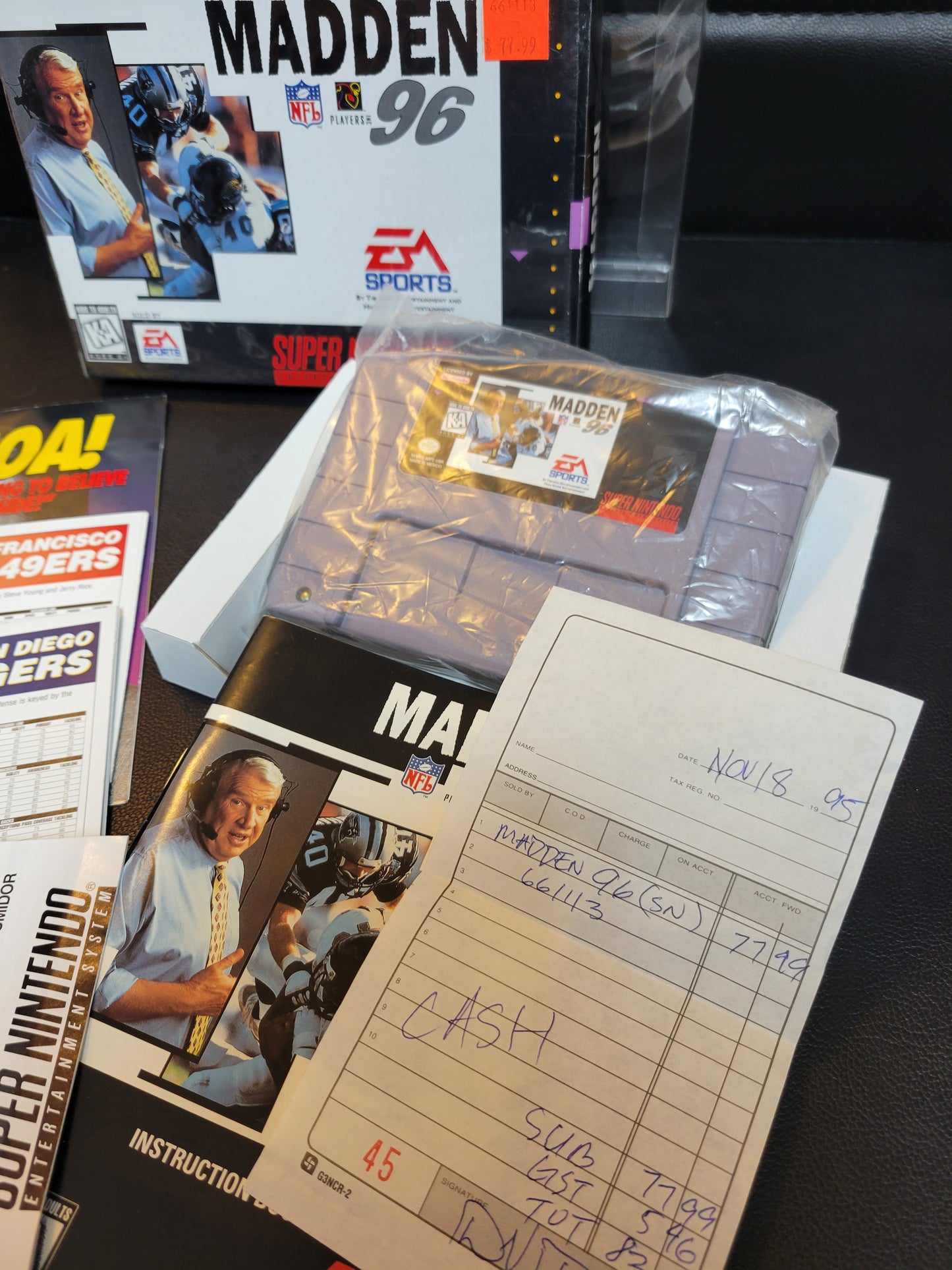MADDEN 96 - SNES - Super Nintendo Ent. System FACTORY PLASTIC (CIB) - Pristine Condition - NTSC Cartridge + Protector