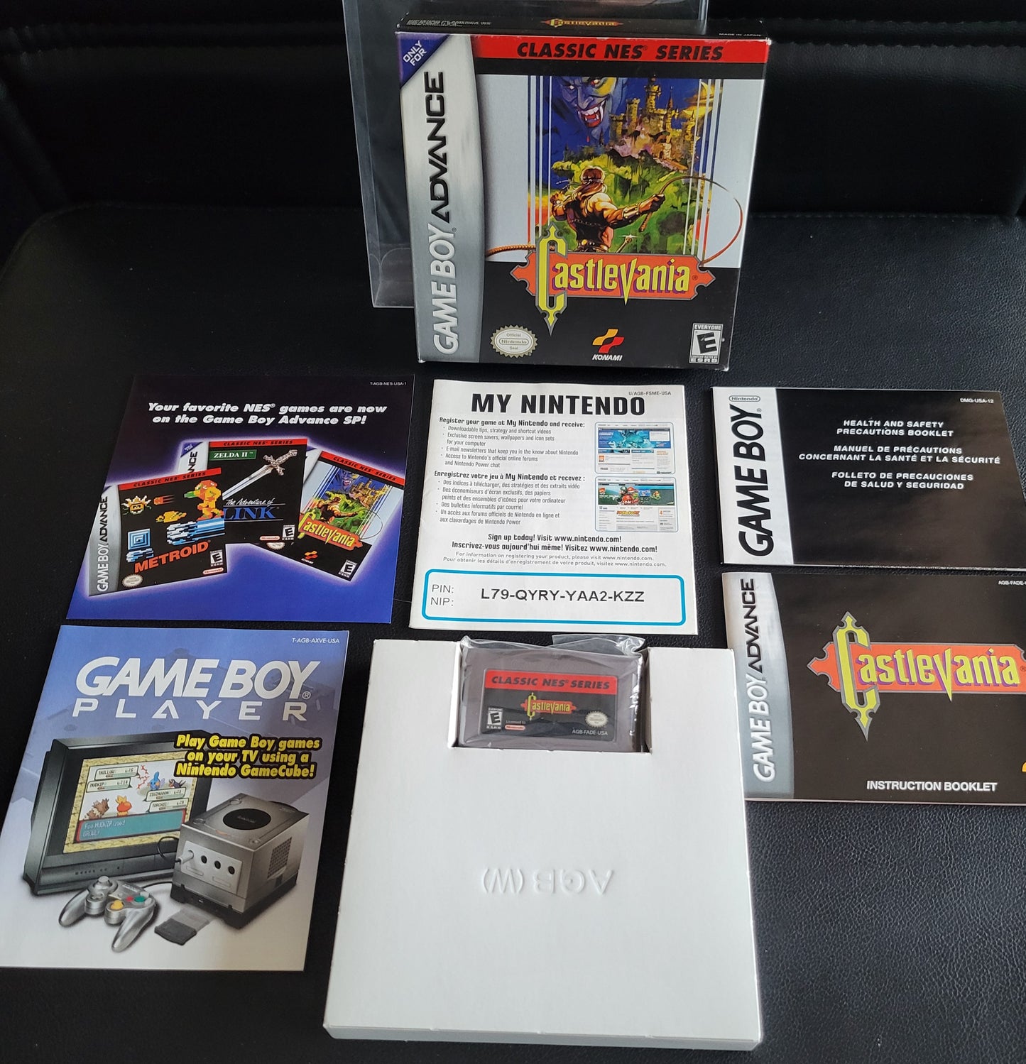 CASTLEVANIA (CIB Factory Plastic)! Classic NES Series 2004 (VG) - GAMEBOY ADVANCE GBA + Protector
