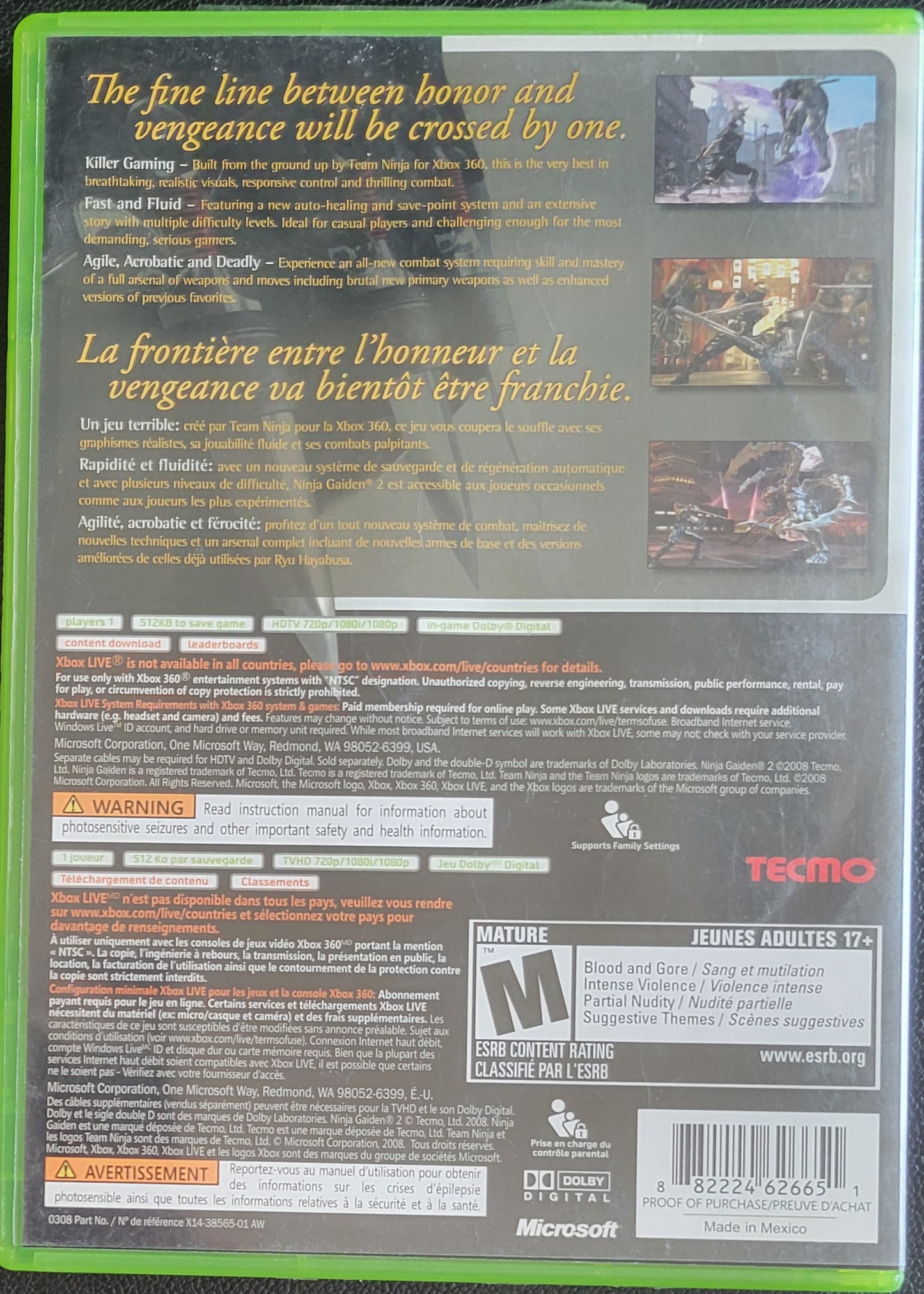Ninja Gaiden 2 - (CIB) - Microsoft XBOX 360 - Pre-Owned Like New CLEAN DISC