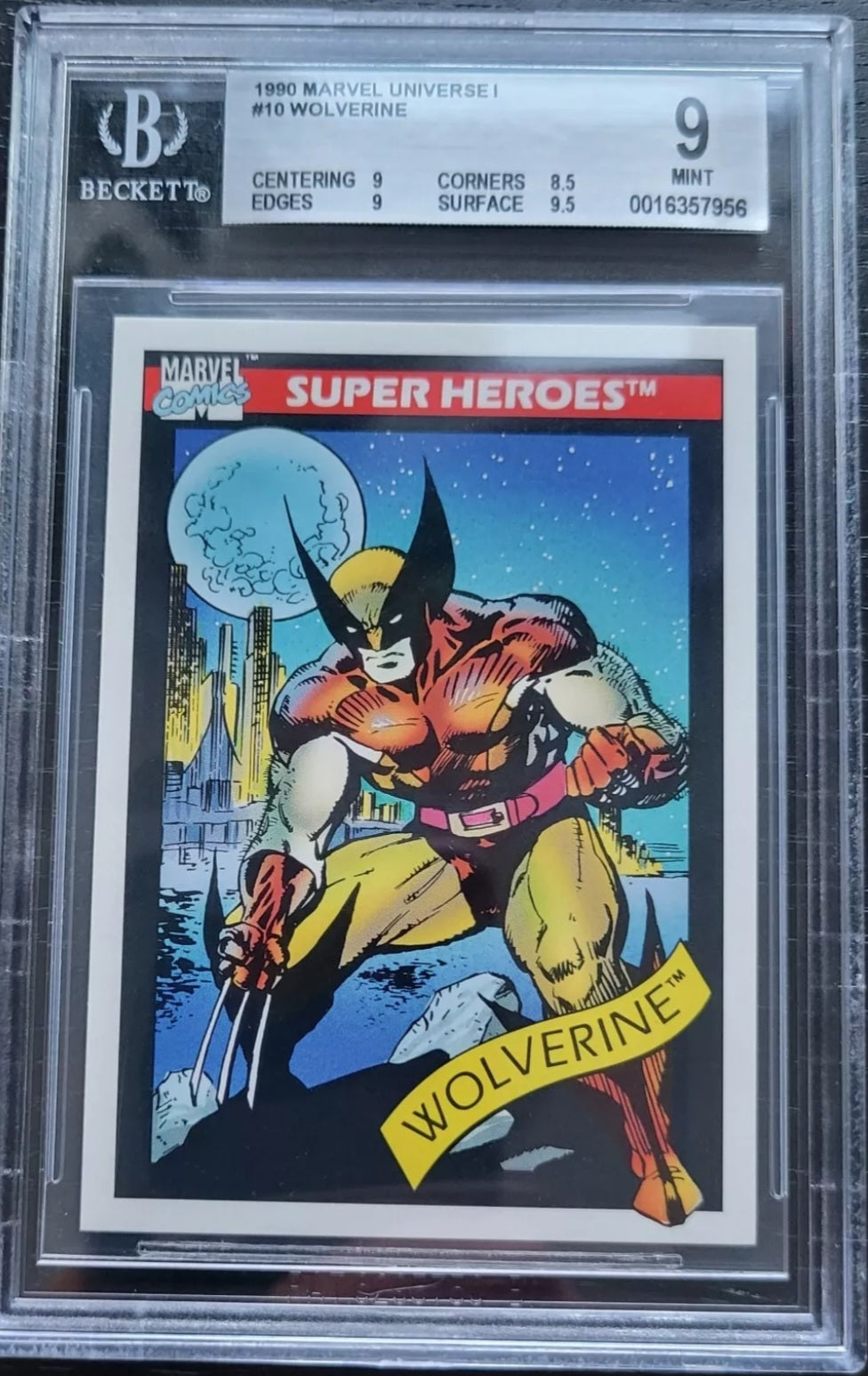 WOLVERINE 1st Edition Marvel Card #10 BGS Mint 9 Low Pop First Appearance Piece* WOLVERINE 1st Edition Marvel Card #10 BGS Mint 9 Low Pop First Appearance Piece*