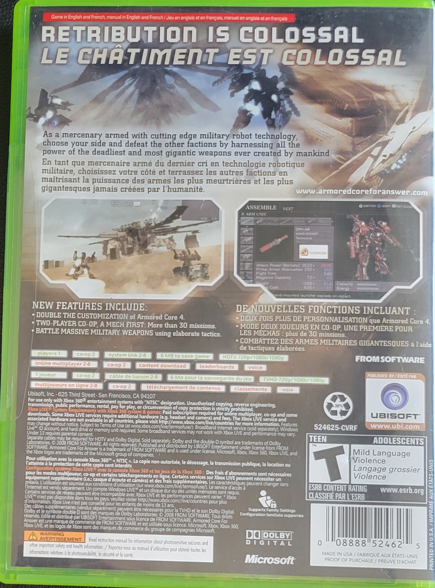 RARE Armored Core For Answer - (CIB) - Microsoft XBOX 360 - Pre-Owned Like New CLEAN DISC