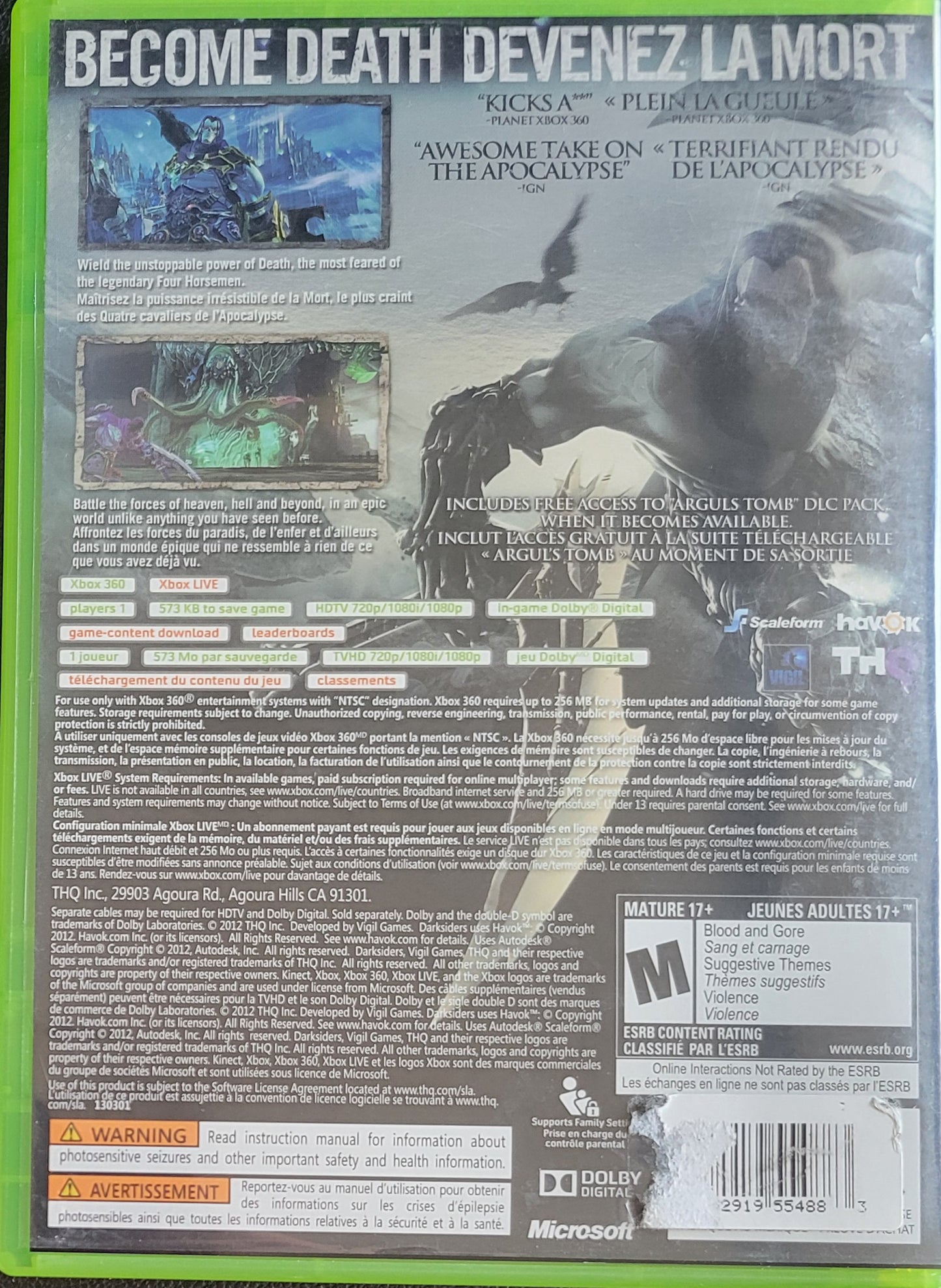 Darksiders 2 Limited Edition - (CIB) - Microsoft XBOX 360 - Pre-Owned Like New CLEAN DISC