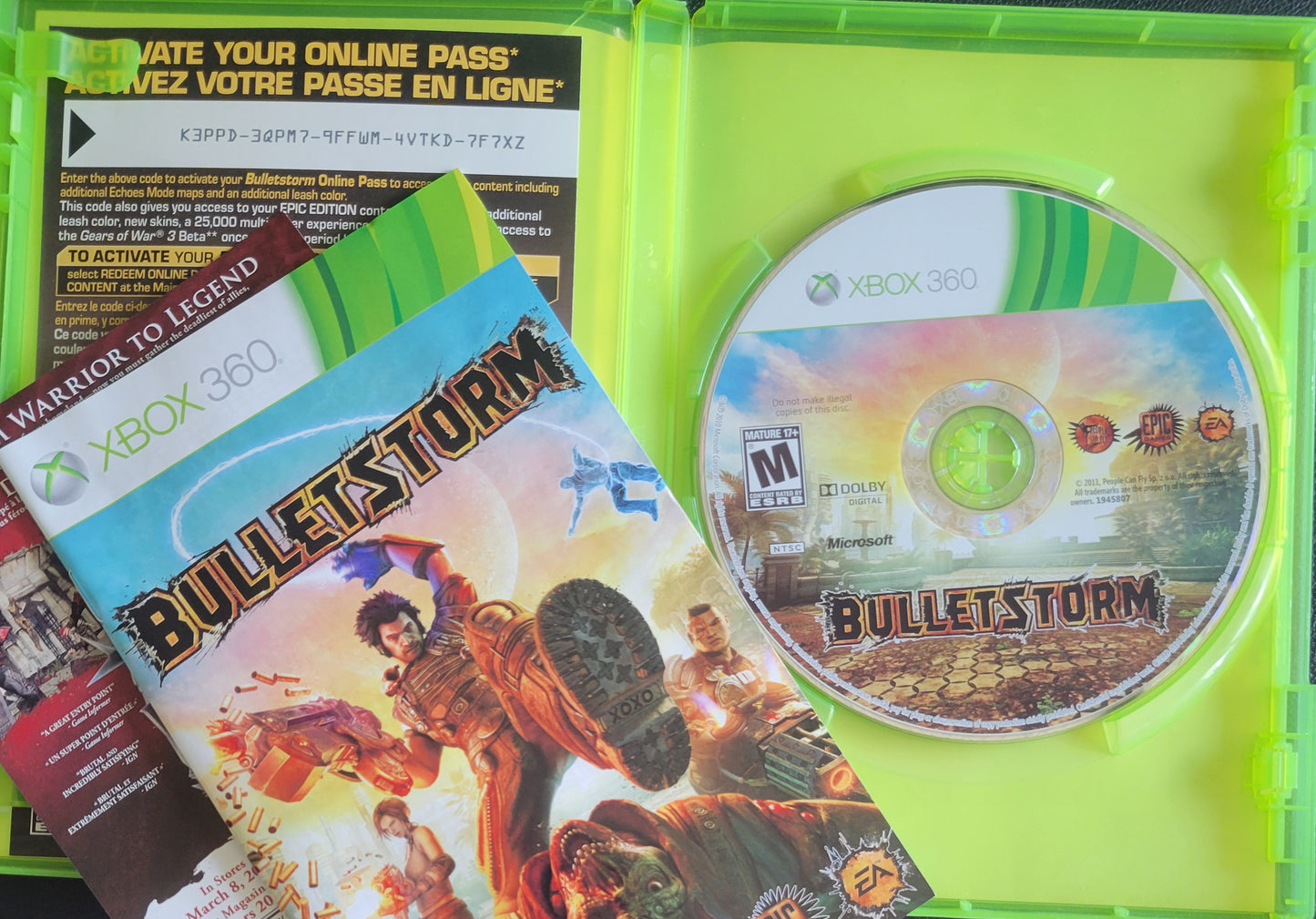 BulletStorm Epic Edition - (CIB) - Microsoft XBOX 360 - Pre-Owned Like New CLEAN DISC