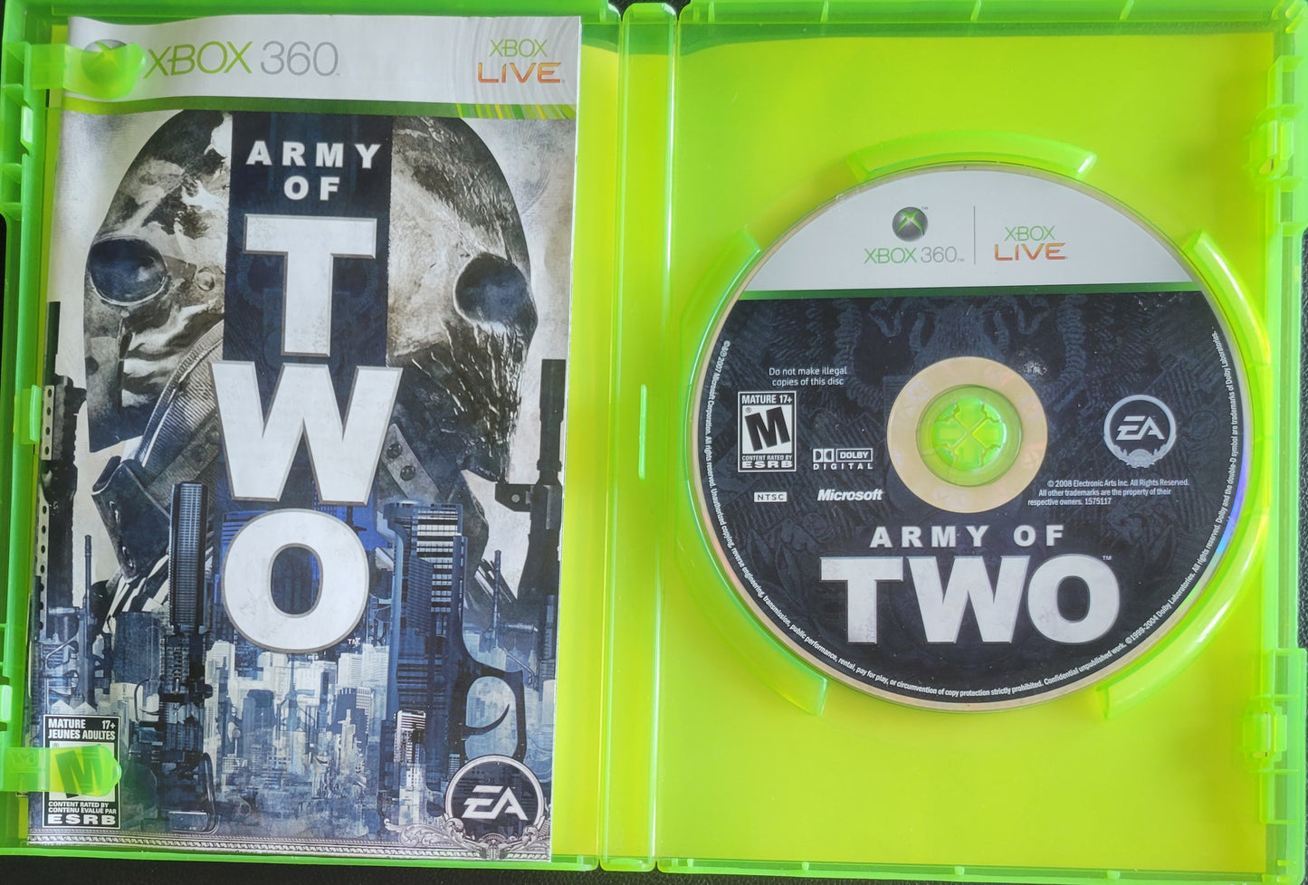 Army Of Two 1 & 2 - (CIB) - Microsoft XBOX 360 - Pre-Owned Like New CLEAN DISC