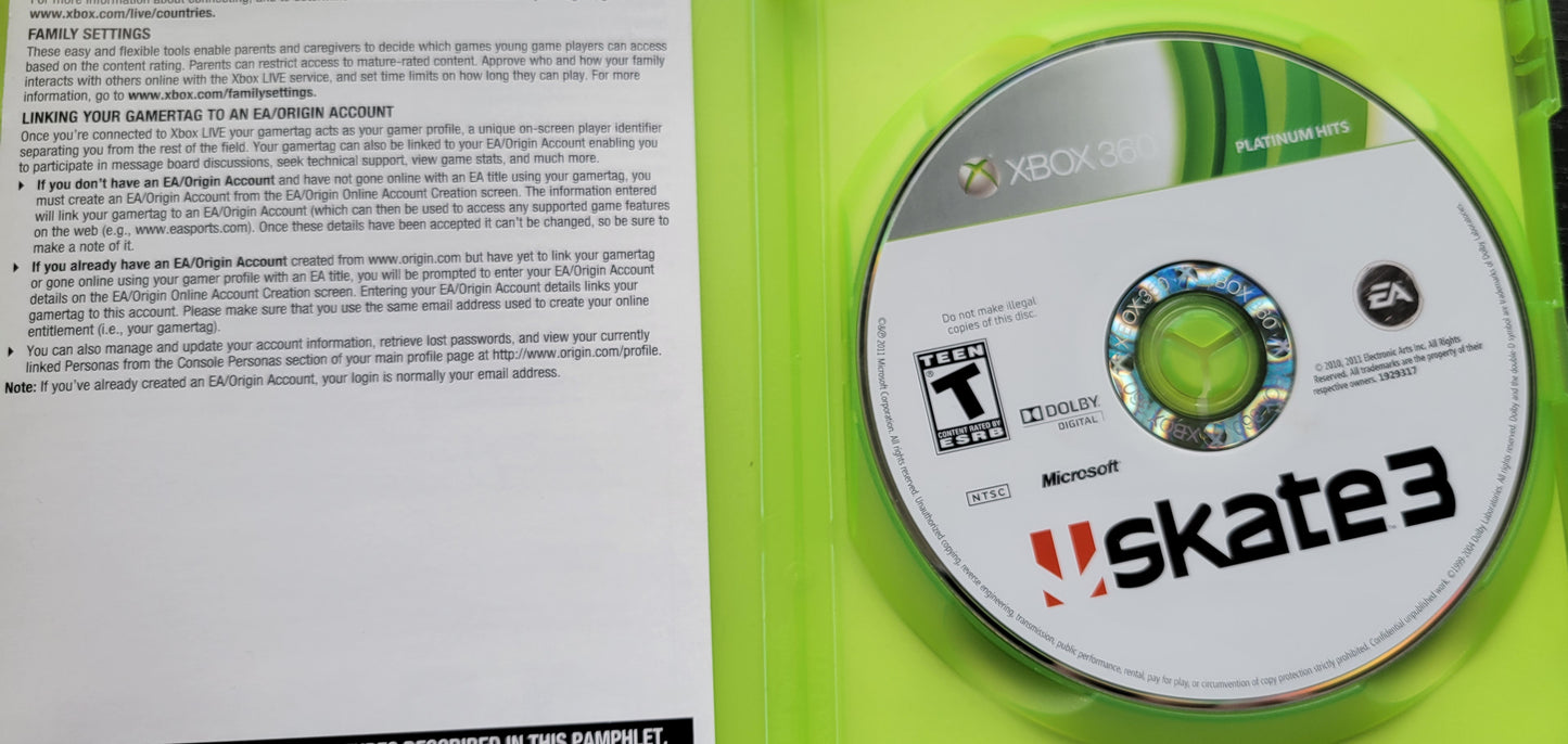 Skate 1, 2 & 3: Platinum Hits - Microsoft XBOX 360 - CIB Pre-Owned Great Shape Tested & Working