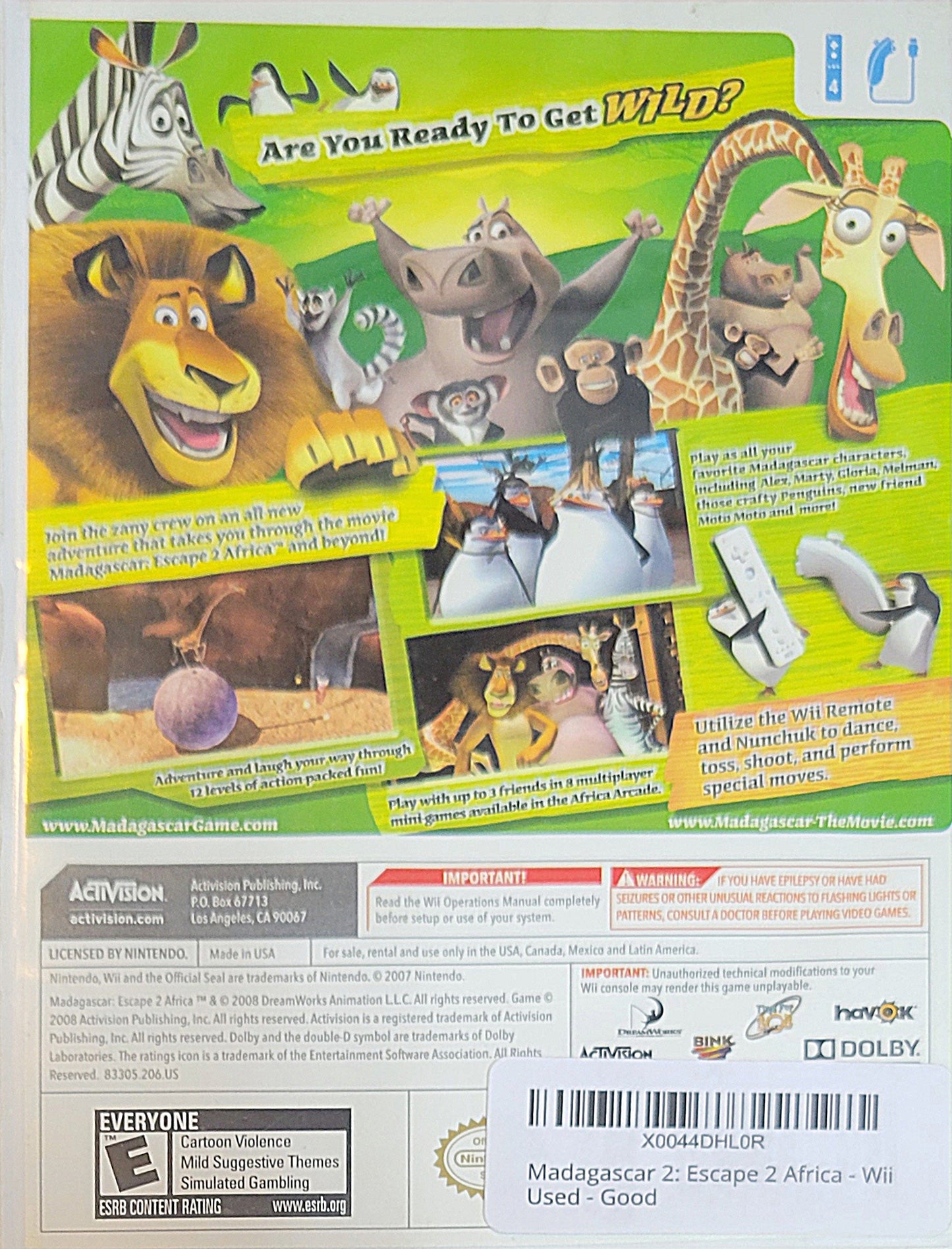 Madagascar: Escape 2 Africa – Nintendo Wii CIB – RE-SEALED + Clean Disc