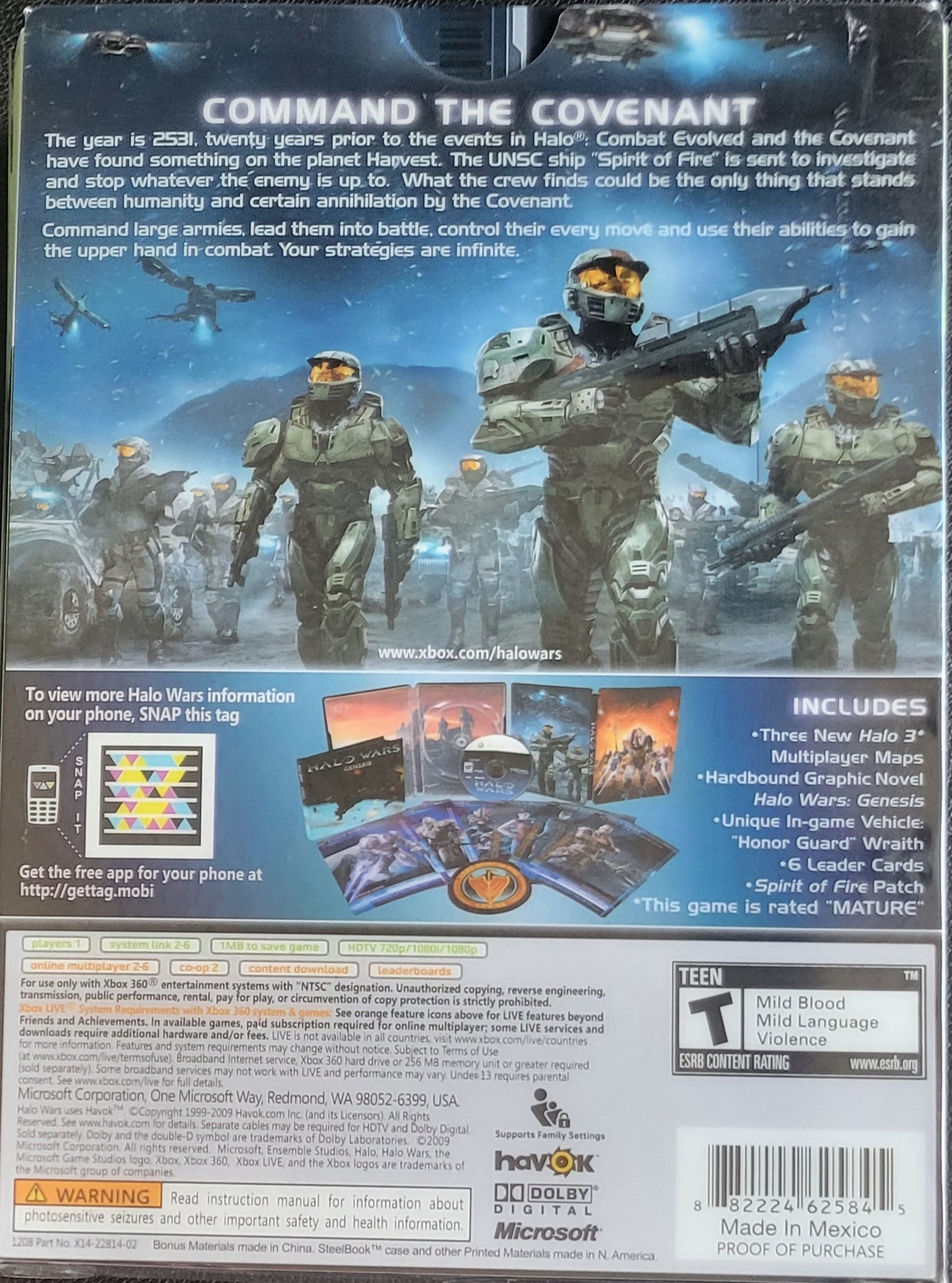 RARE Halo Wars Limited Edition Box Set - (CIB) - Microsoft XBOX 360 - Pre-Owned Like New CLEAN DISC