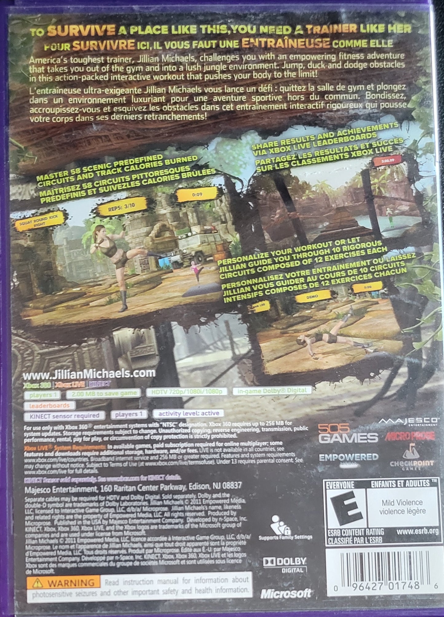 Jillian Michaels Fitness Adventure – Microsoft Xbox 360 CIB – Clean Disc – RE-SEALED (2010)