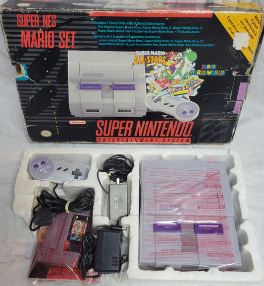 Super Nintendo Entertainment System ALL STARS EDITION Console – Complete in Box FACTORY PLASTIC | Super Mario All-Stars + 1 Controller + Hookups | Immaculate Condition