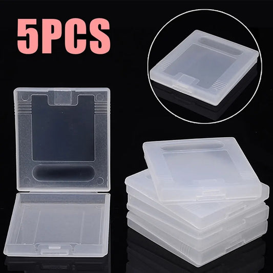 5-Pack Transparent Game Boy Cartridge Protective Cases for Nintendo SNES/Super NES - Clear PET Plastic Display Boxes